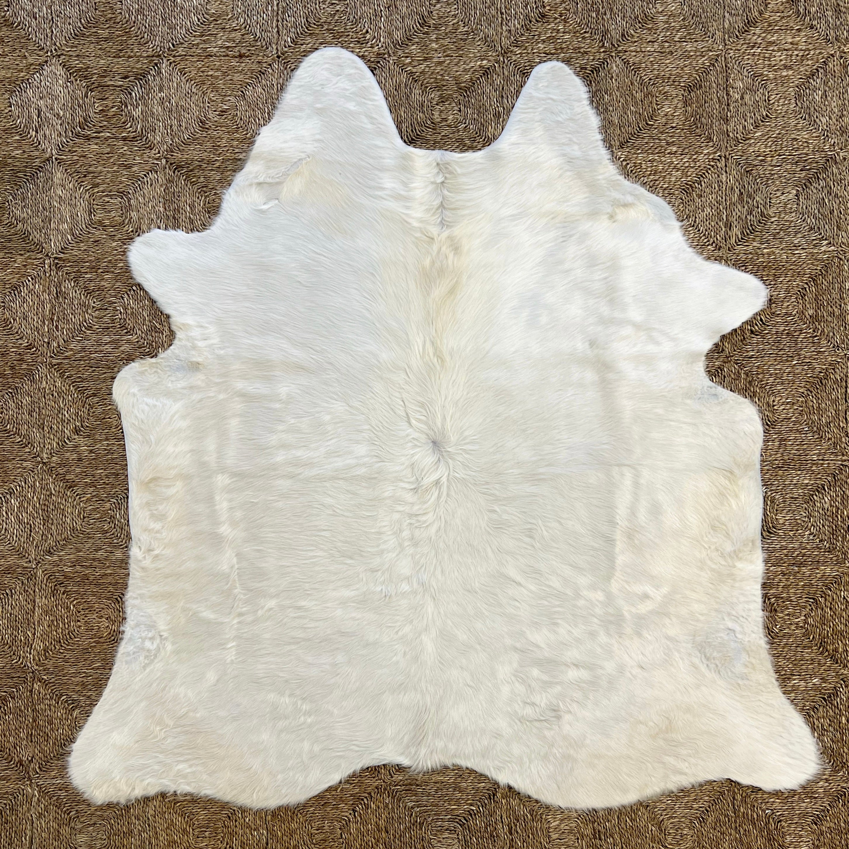 Brazilian Cowhide Rug, Ivory, No. 18