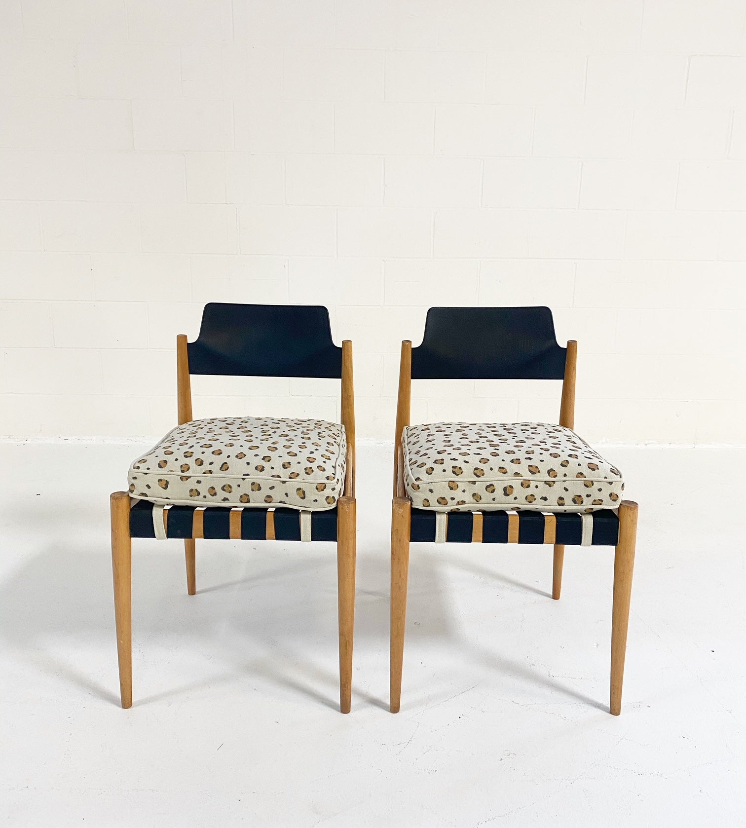 SE 120 Chair with Custom Chelsea Textiles 'Snuggle' Leopard Cushions, ONE CHAIR AVAILABLE