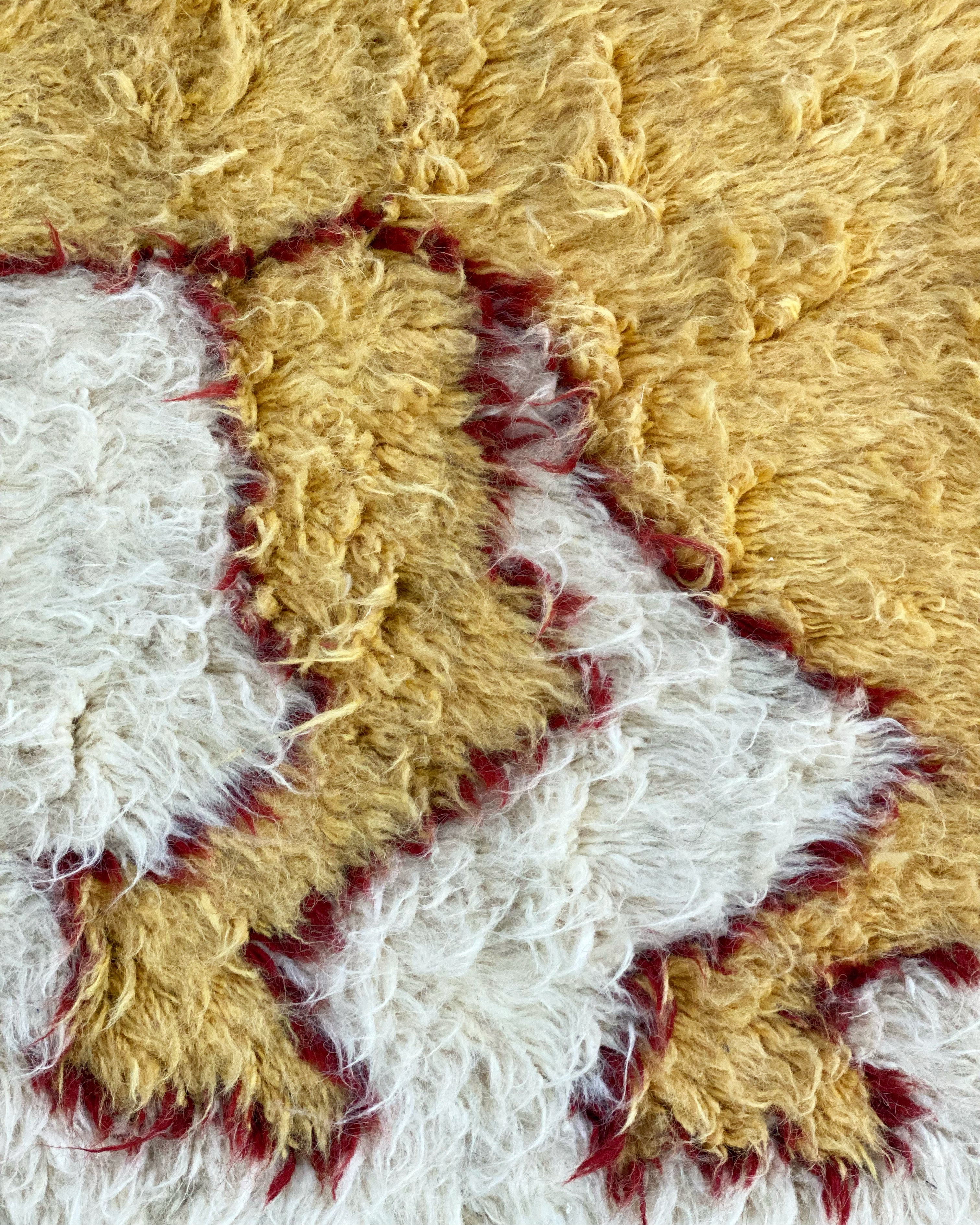 One-of-a-Kind Ottoman with Vintage Qashqai Gabbeh Rug from Iran