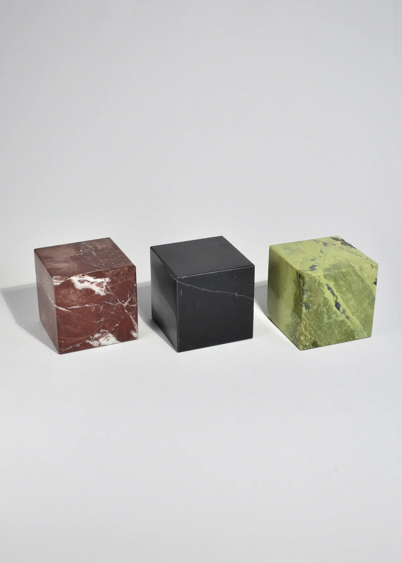 Cube Bookend - Green Serpentine