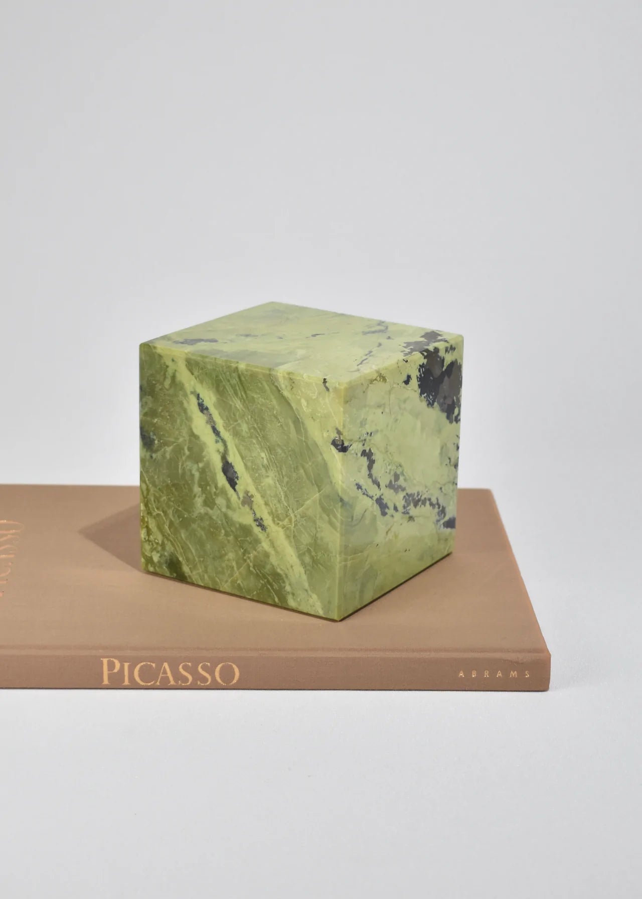 Cube Bookend - Green Serpentine