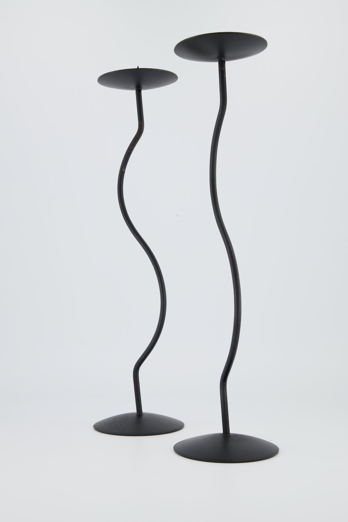 Dancing Duo Iron Candlesticks, Pair