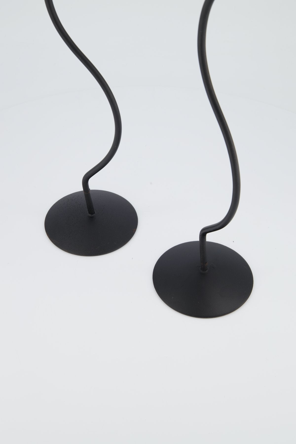 Dancing Duo Iron Candlesticks, Pair