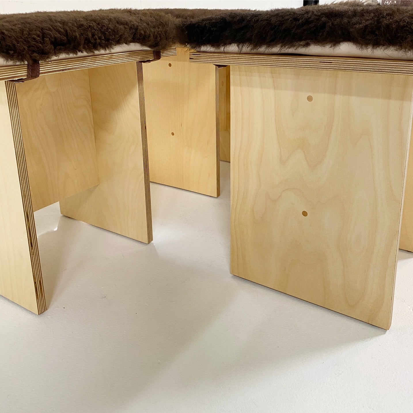 Waka Waka Stool with Bison Hide Cushion