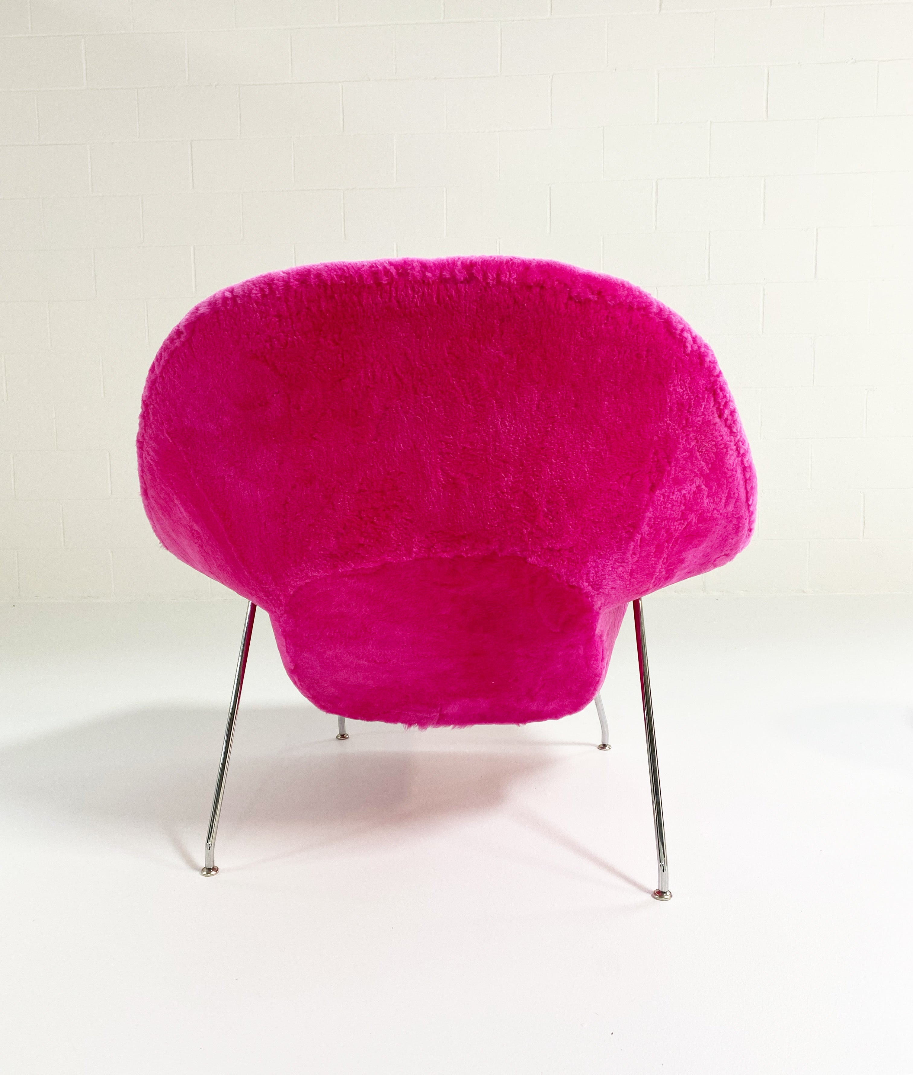 Bespoke Womb Chair and Pouf Ottoman in Patagonia Shearling
