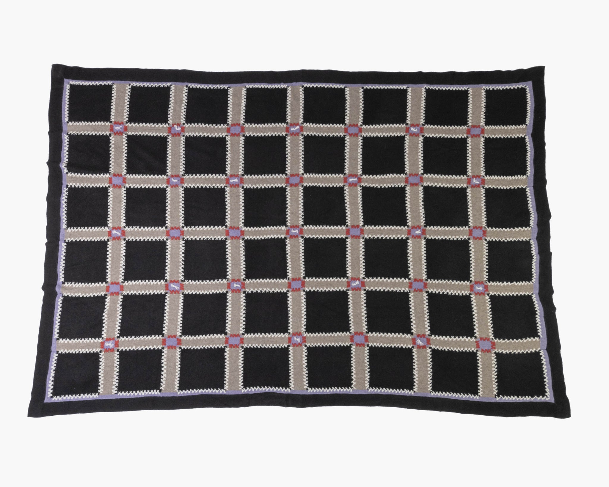 Embroidered Patchwork Cashmere Quilt