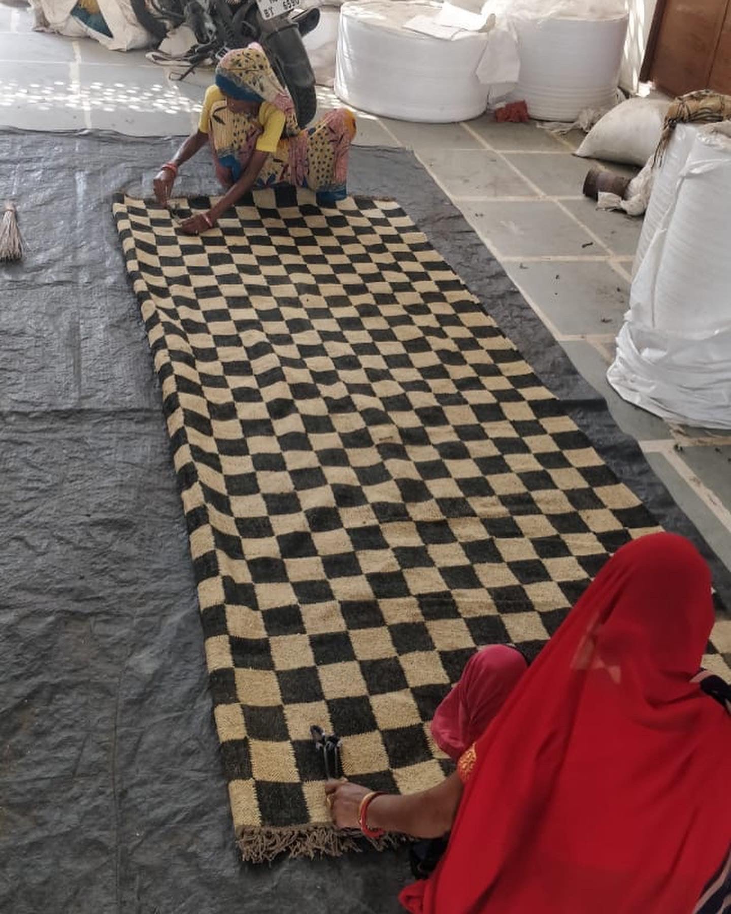 The Checkerboard Rug - Off Black