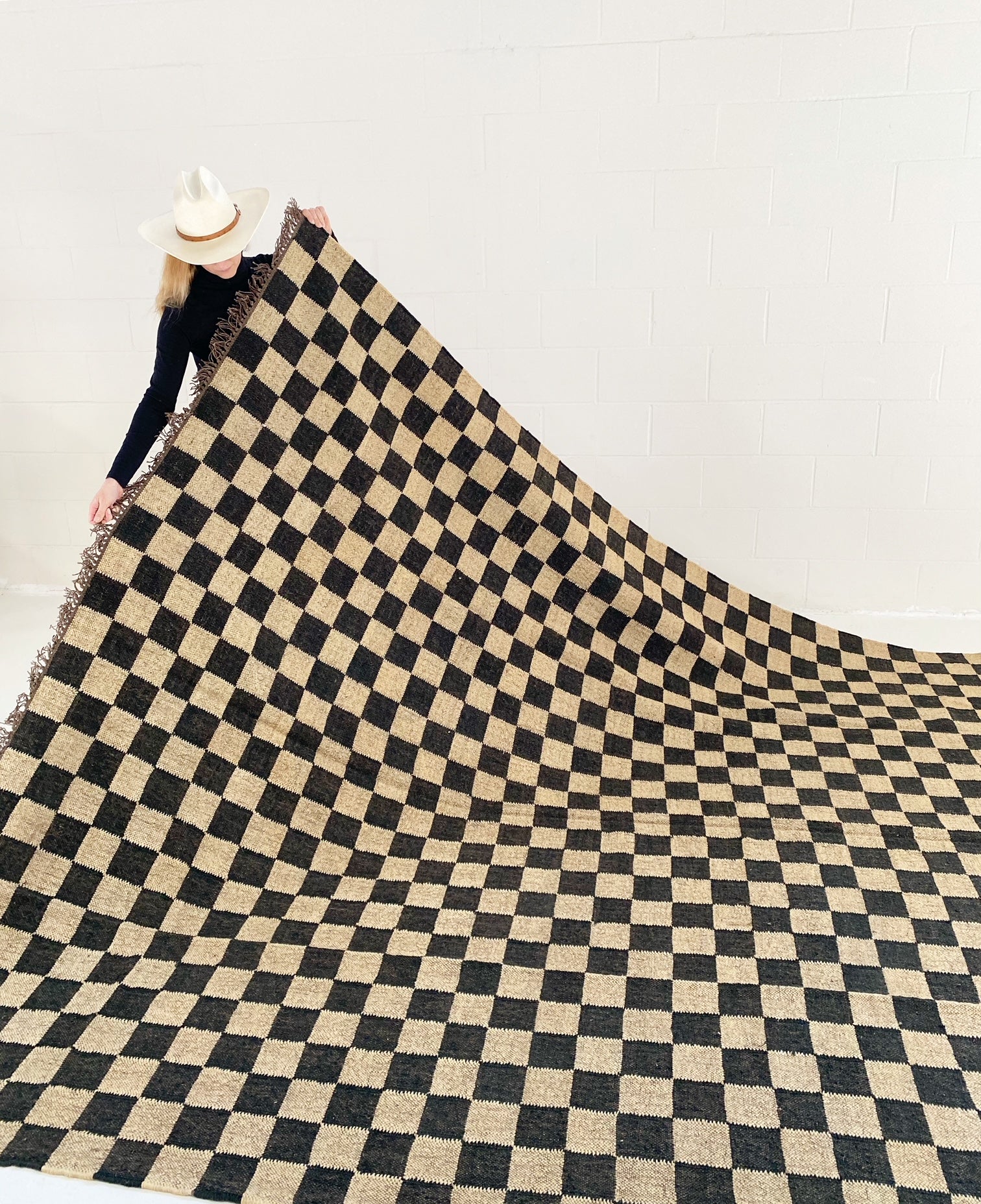 The Checkerboard Rug - Off Black