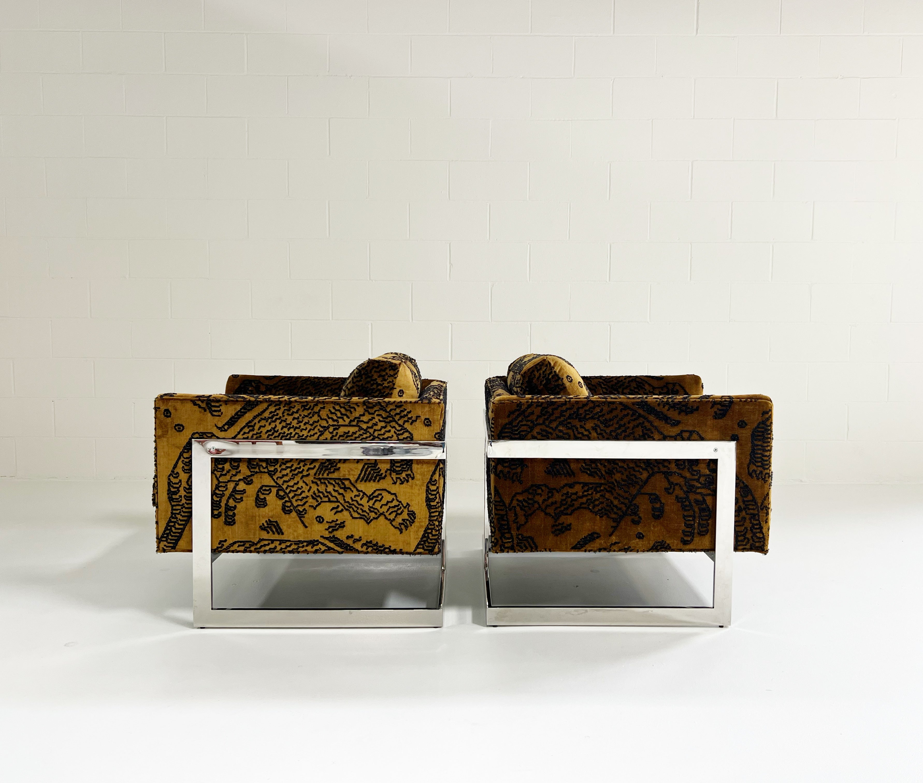 Lounge Chairs in Dedar Tiger Mountain, Pair