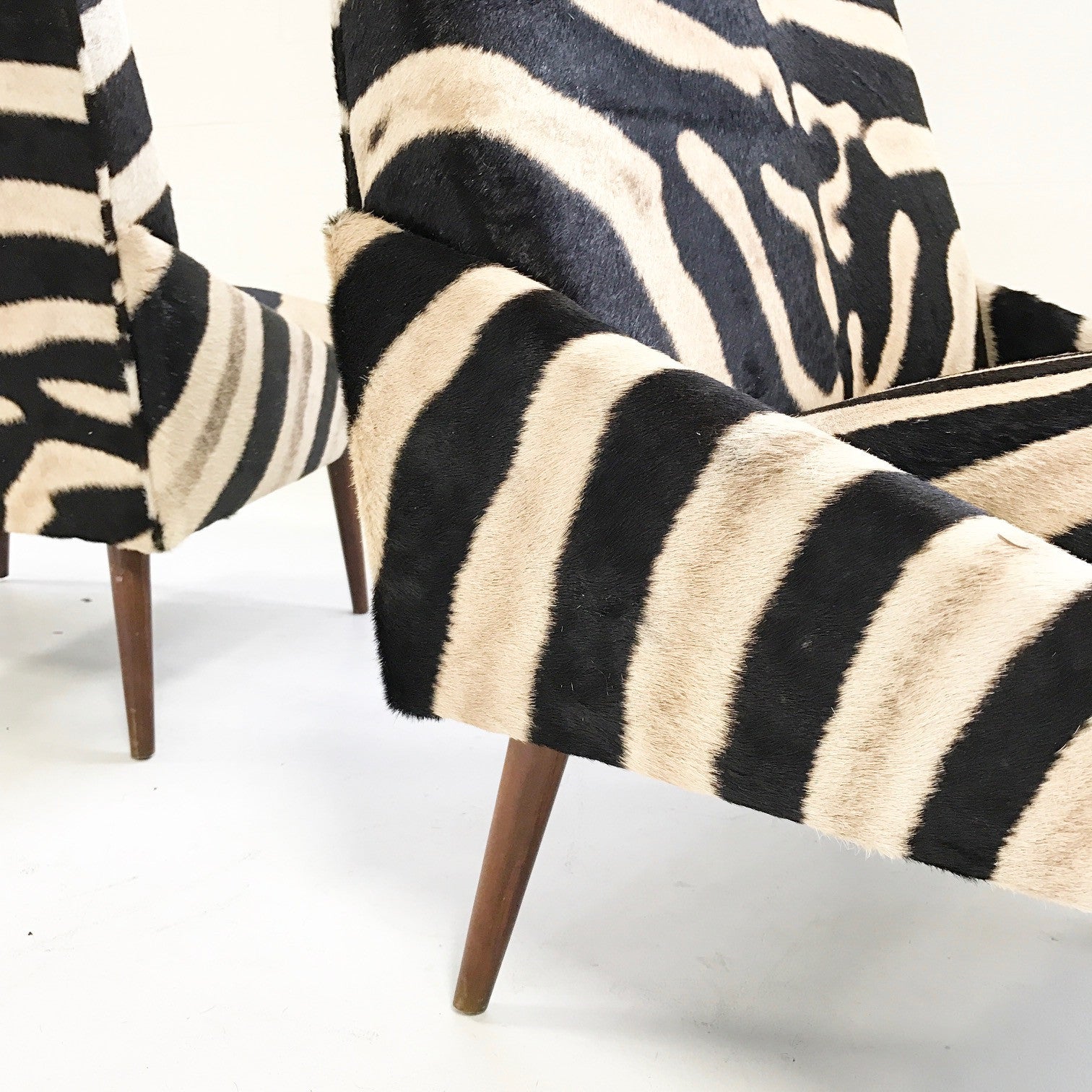 Lounge Chairs in Zebra Hide, pair – FORSYTH