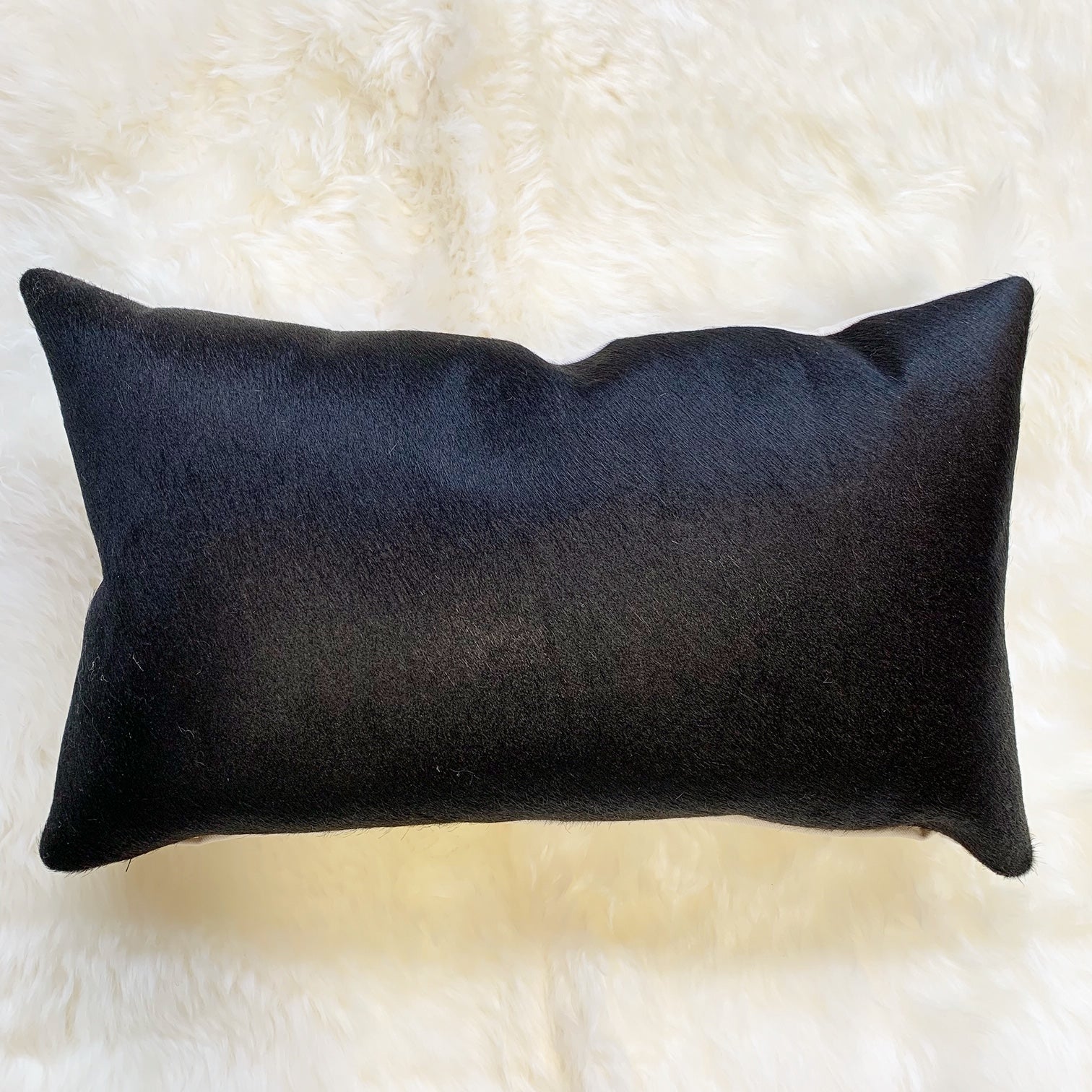 Black Cowhide Pillow, 21x13" - FORSYTH
