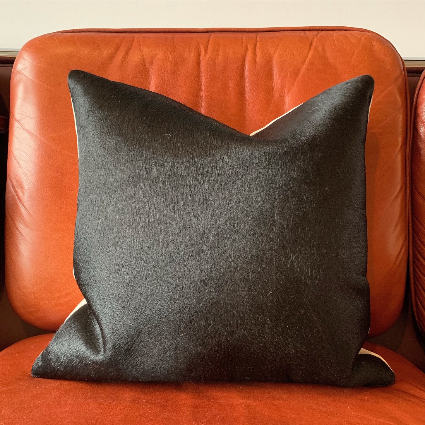 Black Cowhide Pillow, 18" - FORSYTH