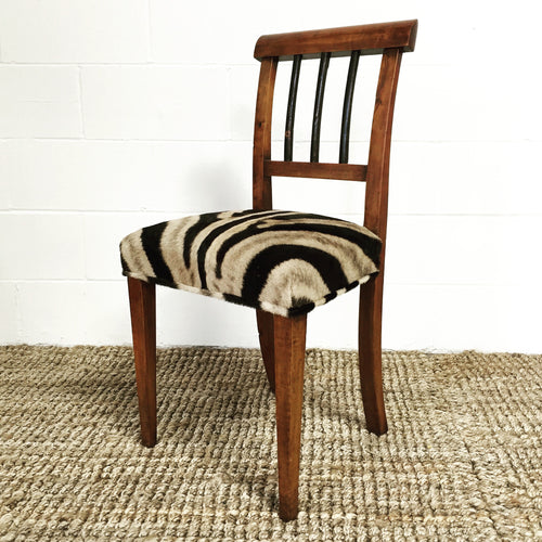 Biedermeier Side Chair in Zebra Hide - FORSYTH