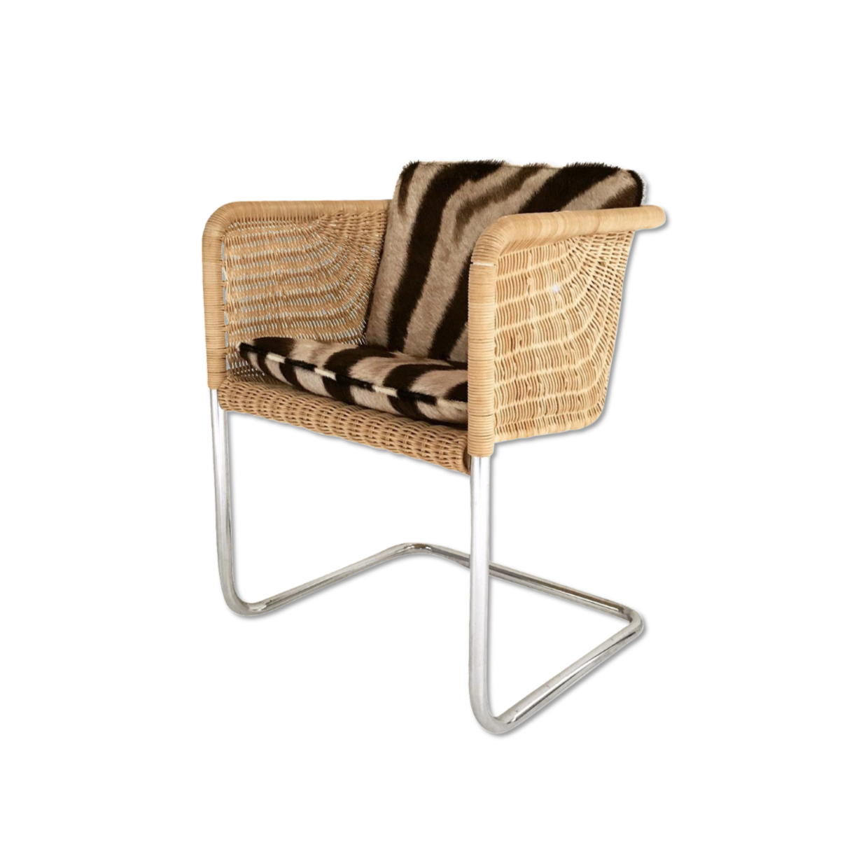Wicker Chair with Zebra Cushions - FORSYTH
