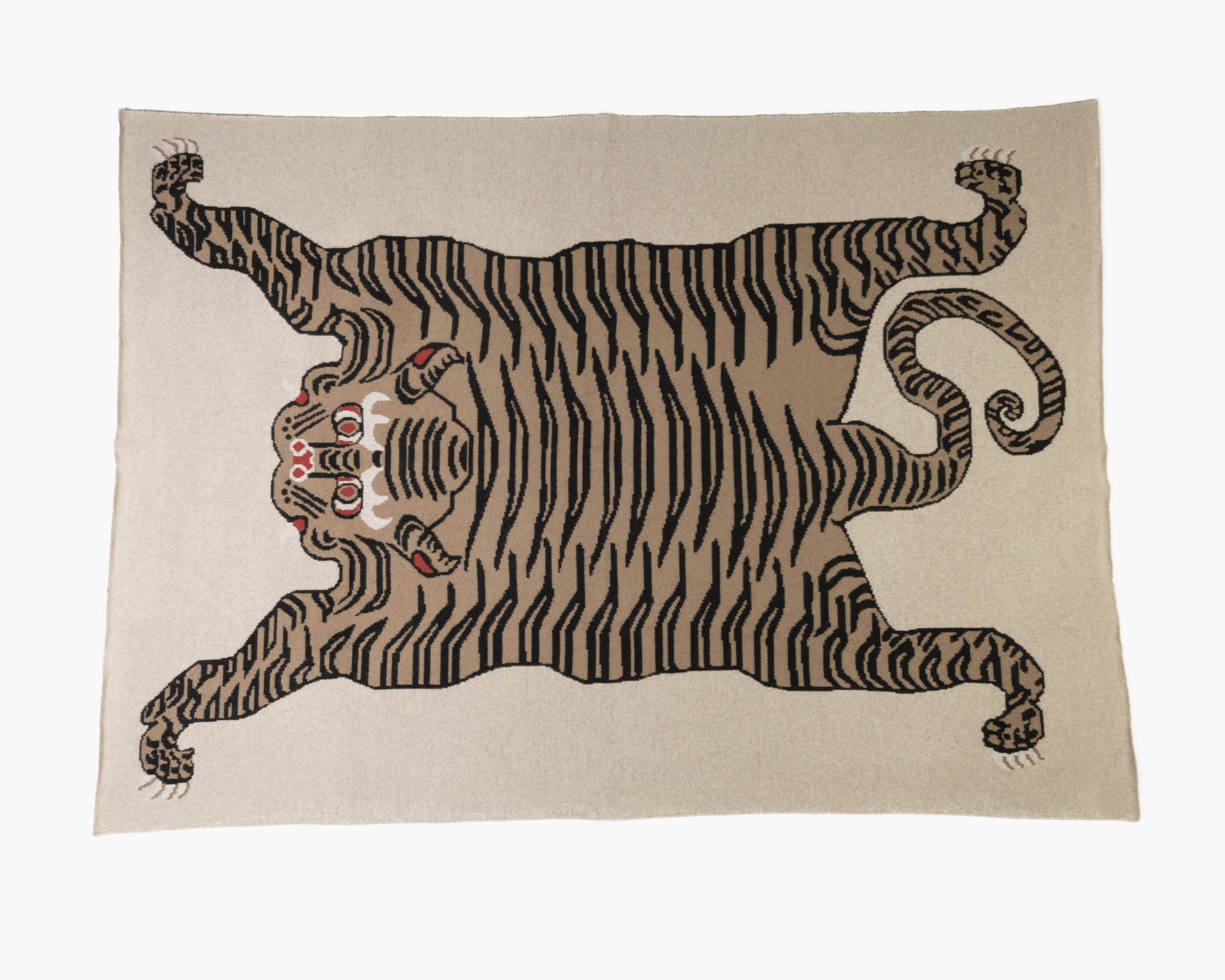 Tiger Cashmere Blanket - Natural