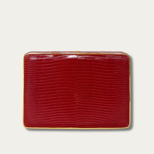 The Square Compact Case in Lizard - Chili Red