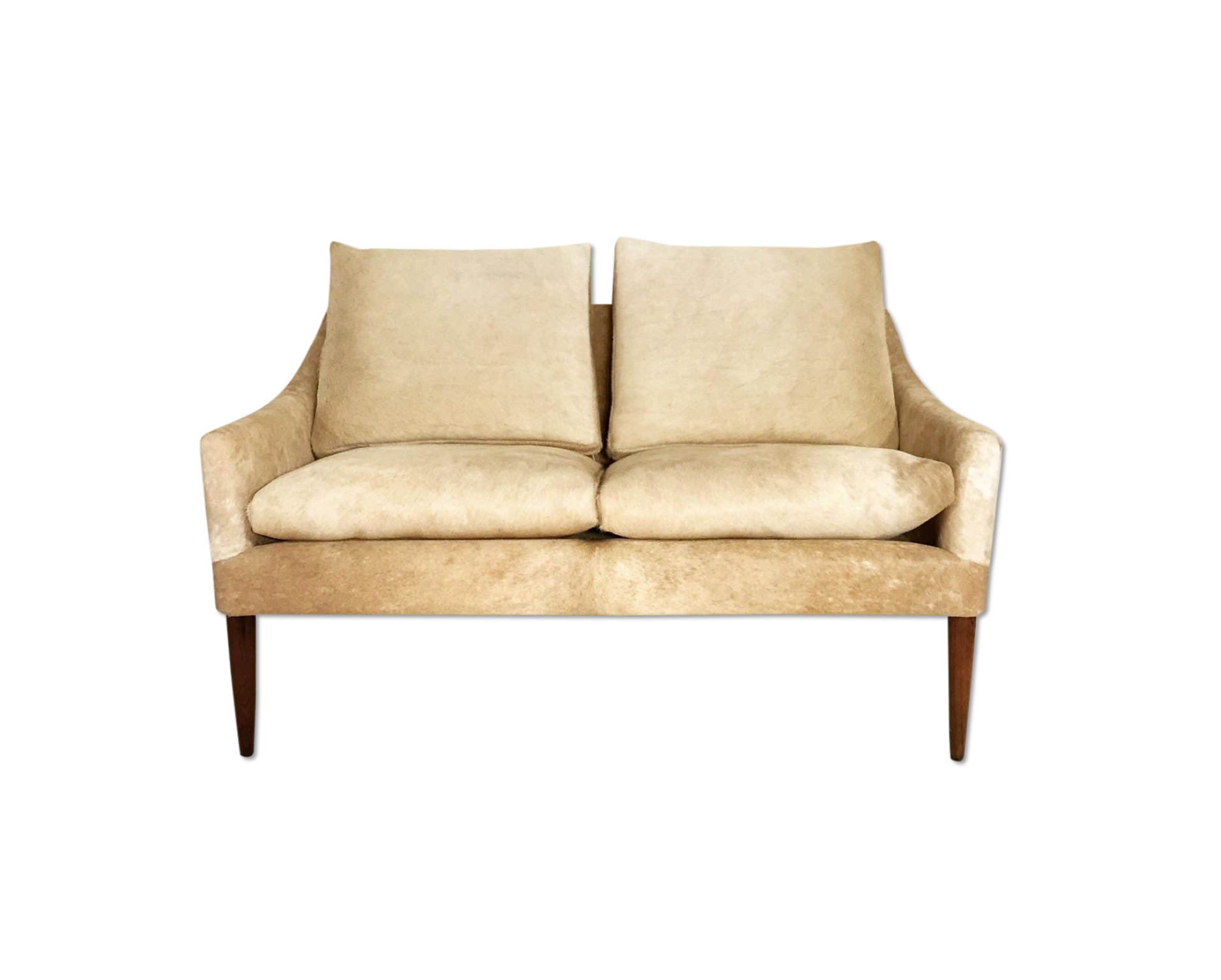 Danish Style Loveseat in Brazilian Cowhide - FORSYTH