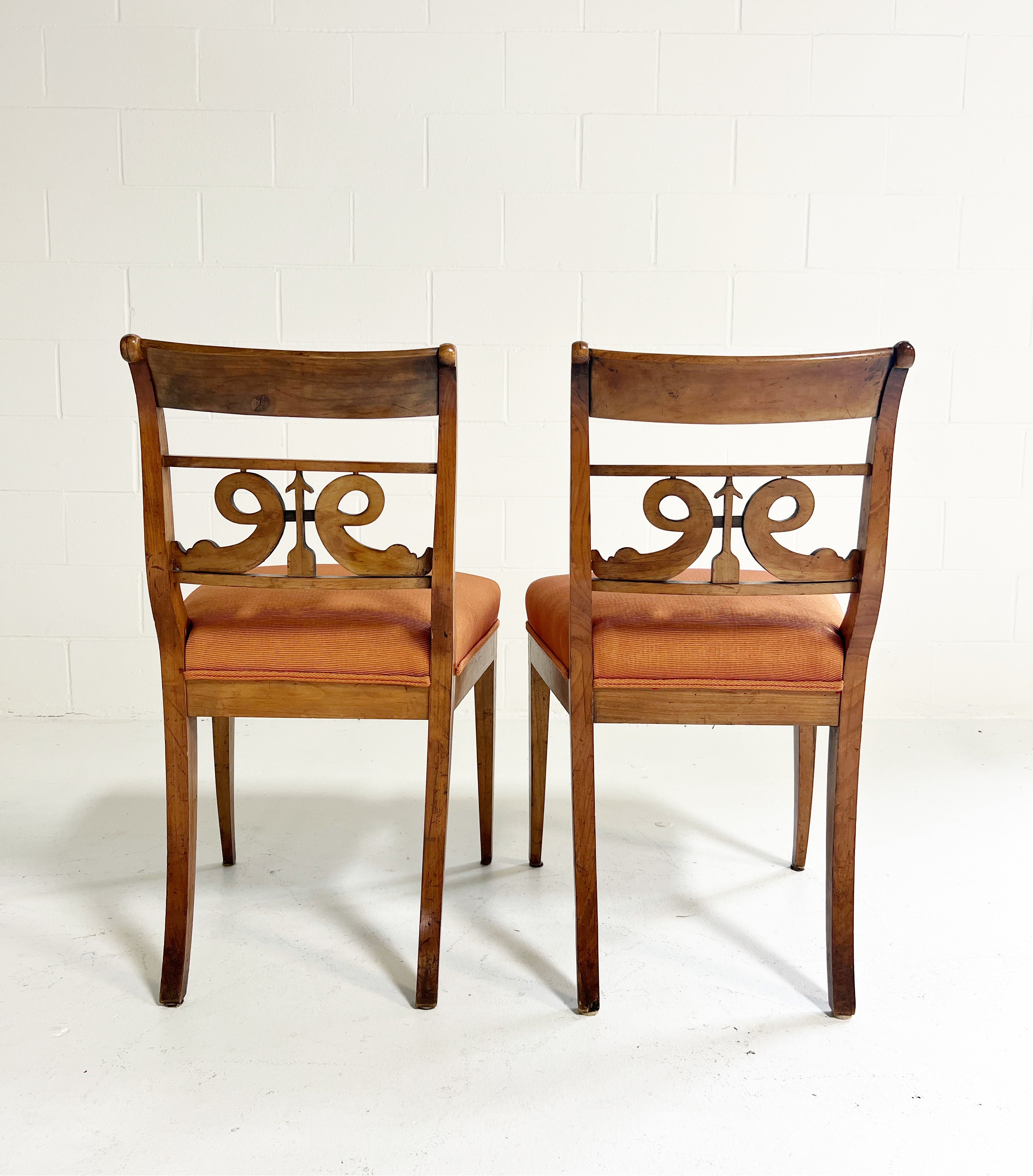 Biedermeier Style Dining Chairs, Set of 4