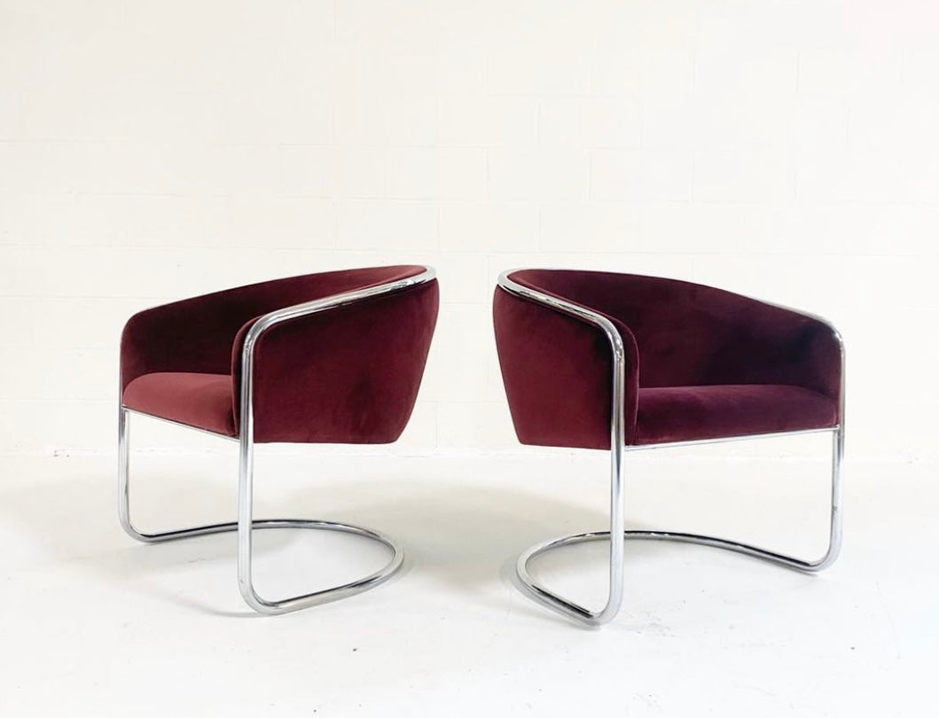 Chrome Frame Armchair, 2 Available