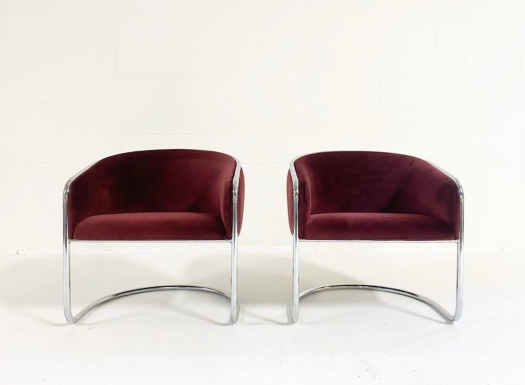 Chrome Frame Armchair, 2 Available
