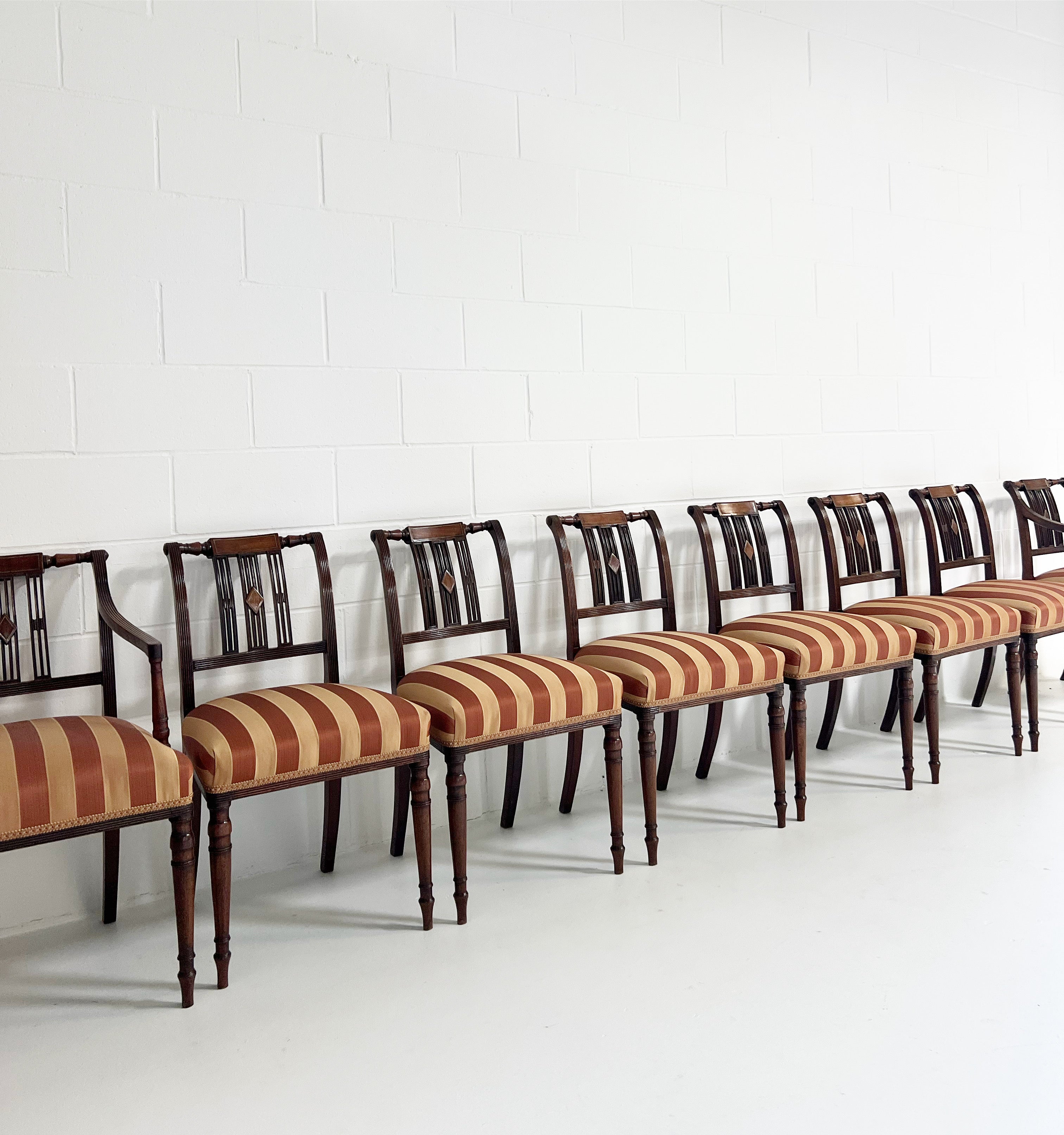 c. 1810 Regency Dining Chairs, Set of 8