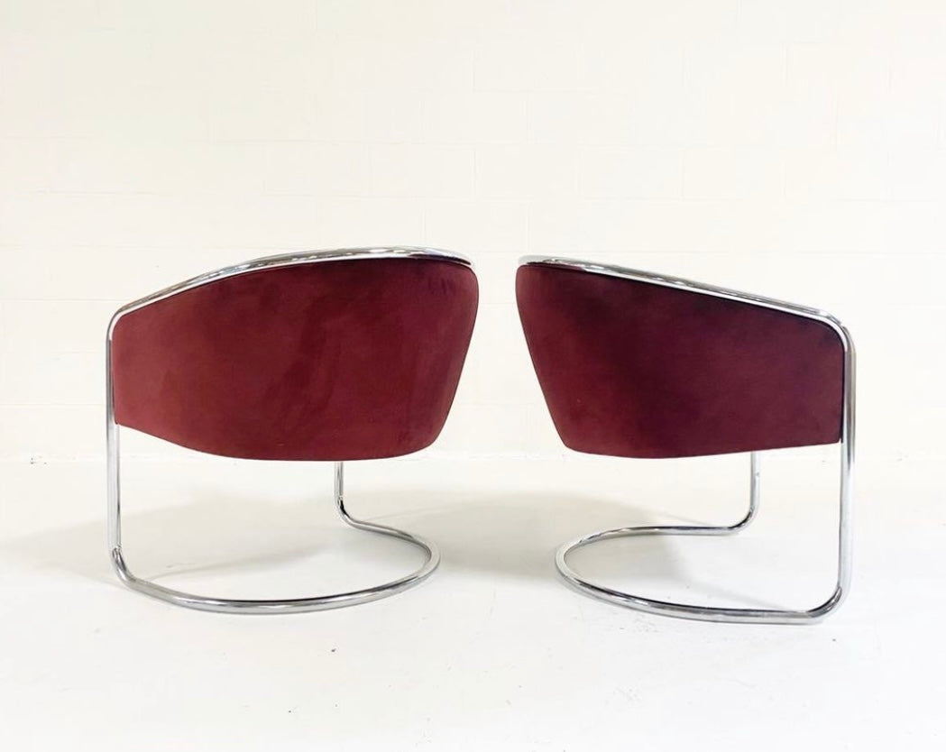 Chrome Frame Armchair, 2 Available