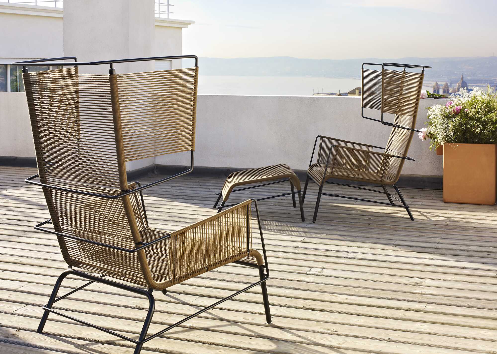 Fifty Outdoor Armchair, Brown