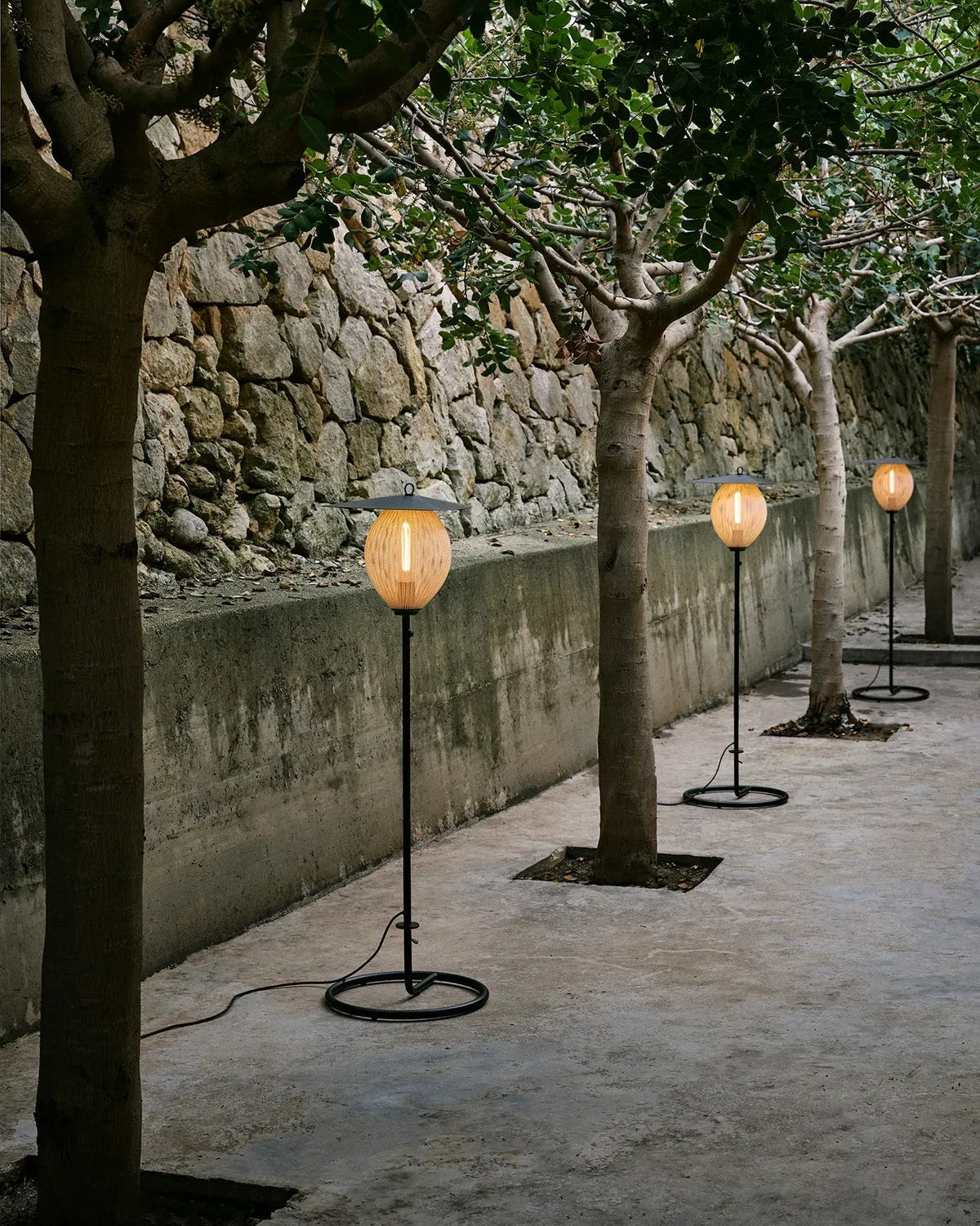 Satellite Outdoor Floor Lamp - Mustard Gold Semi Matte