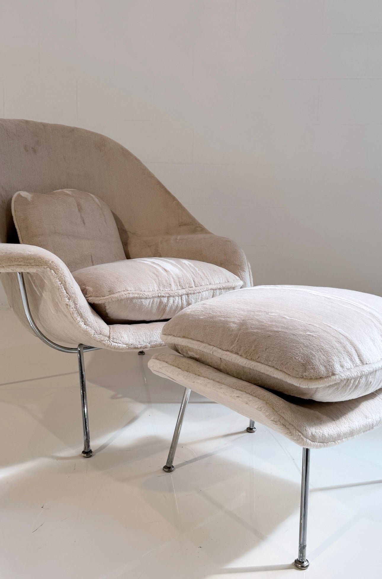 Bespoke Womb Chair and Ottoman in Dedar Orsetto - FORSYTH