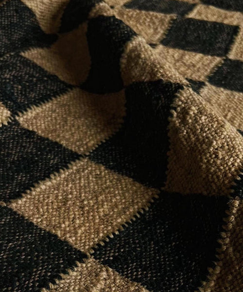 The Forsyth Checkerboard Rug - Off Black