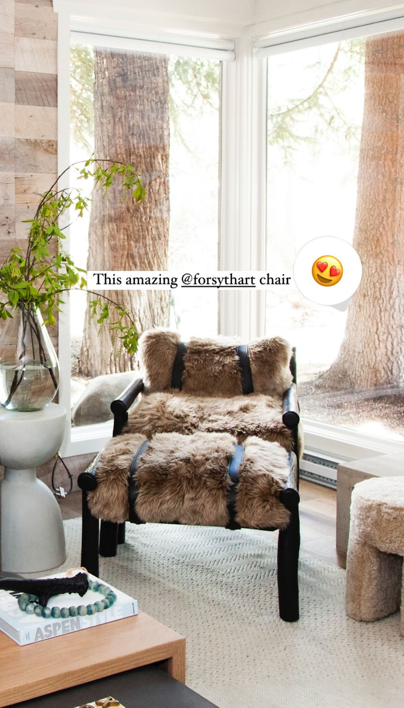 Black Butte Chair and Ottoman with Sheepskin Cushions