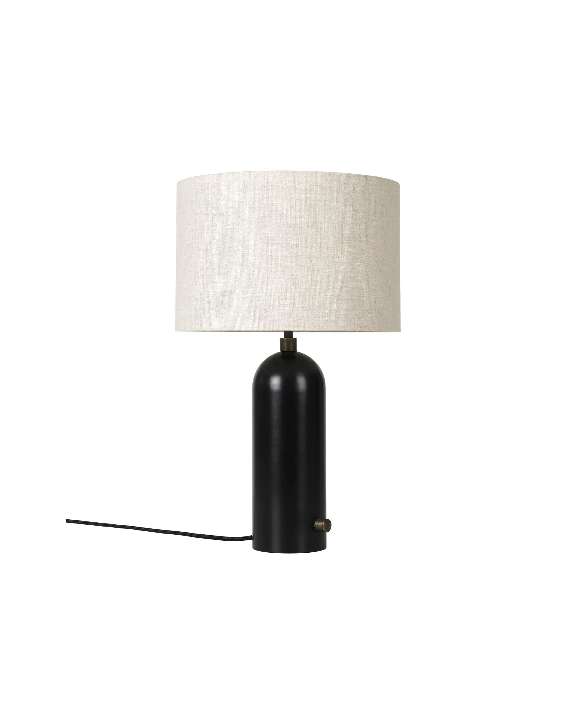 Gravity Table Lamp - Blackened Steel and Canvas Shade - Small