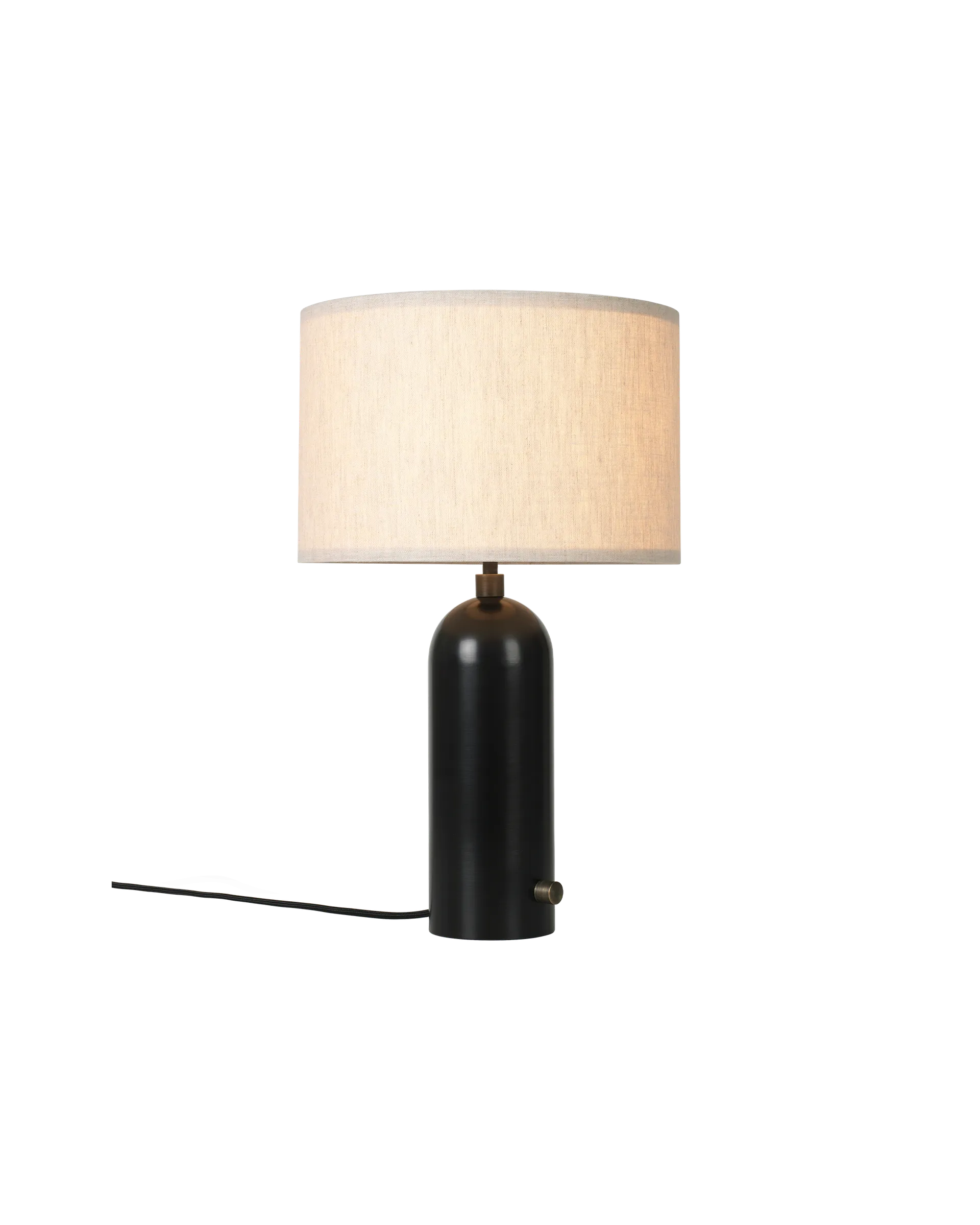 Gravity Table Lamp - Blackened Steel and Canvas Shade - Small