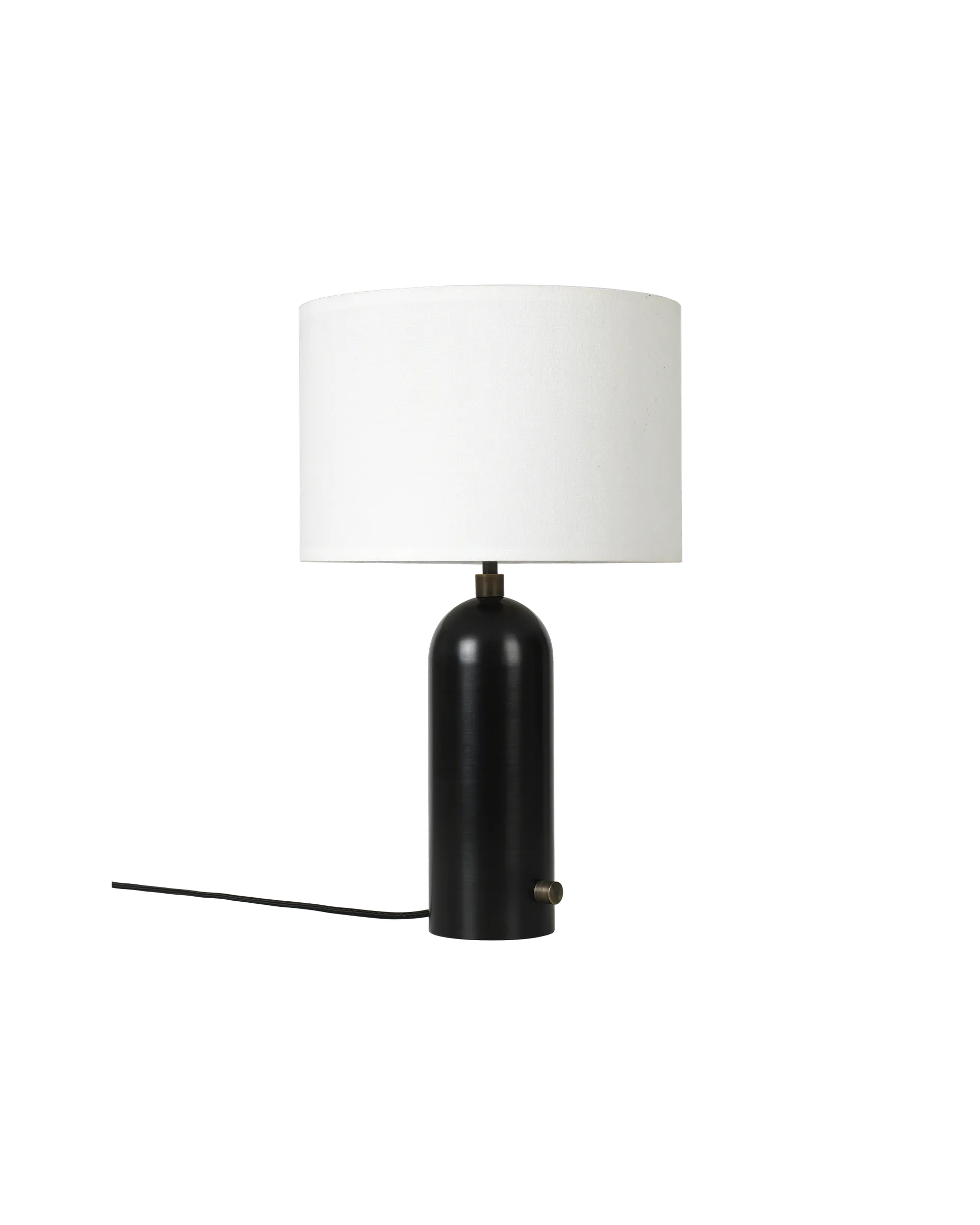 Gravity Table Lamp - Blackened Steel and White Shade - Small
