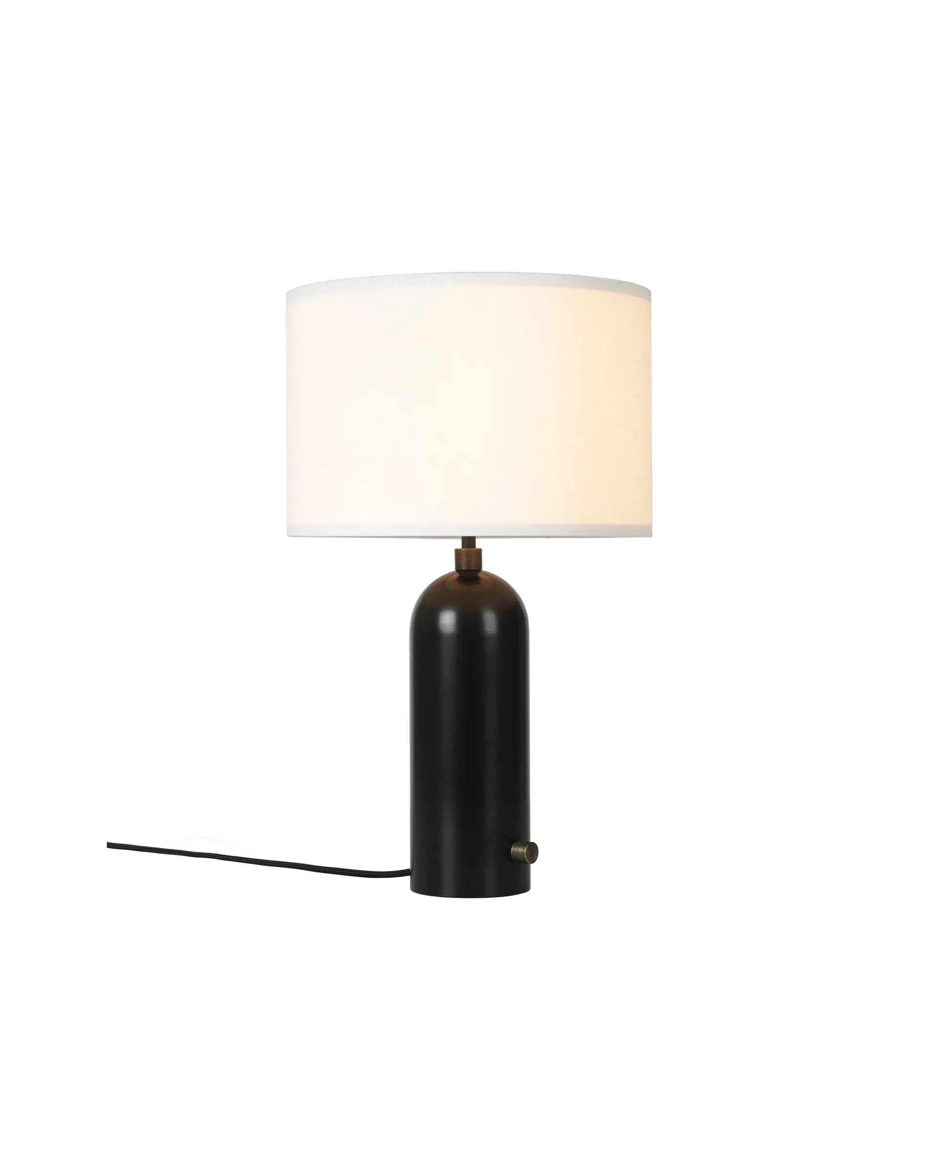 Gravity Table Lamp - Blackened Steel and White Shade - Small