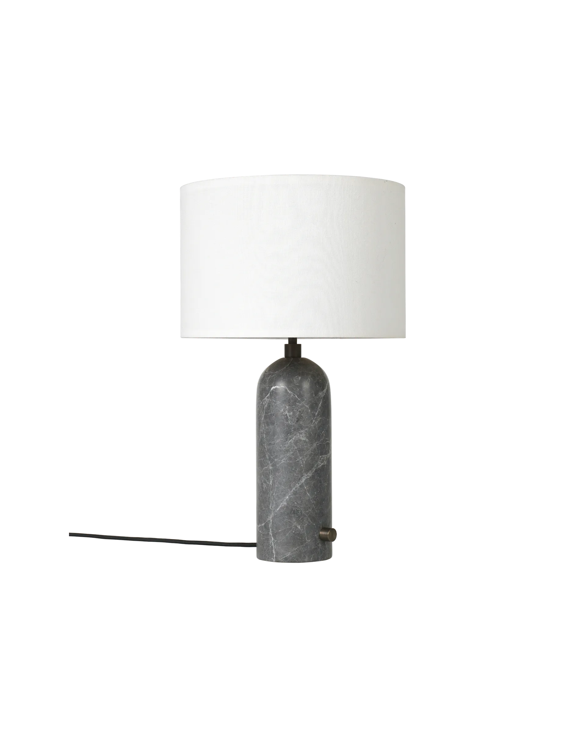 Gravity Table Lamp - Grey Marble and White Shade - Small