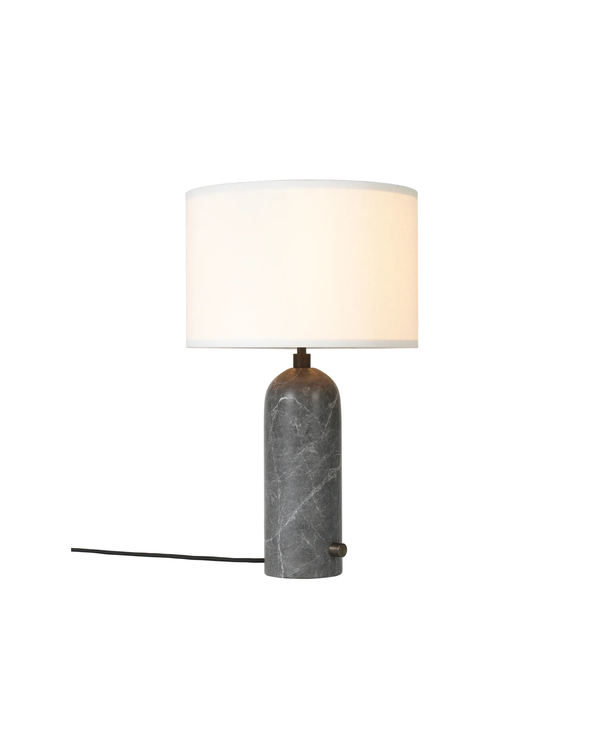 Gravity Table Lamp - Grey Marble and White Shade - Small