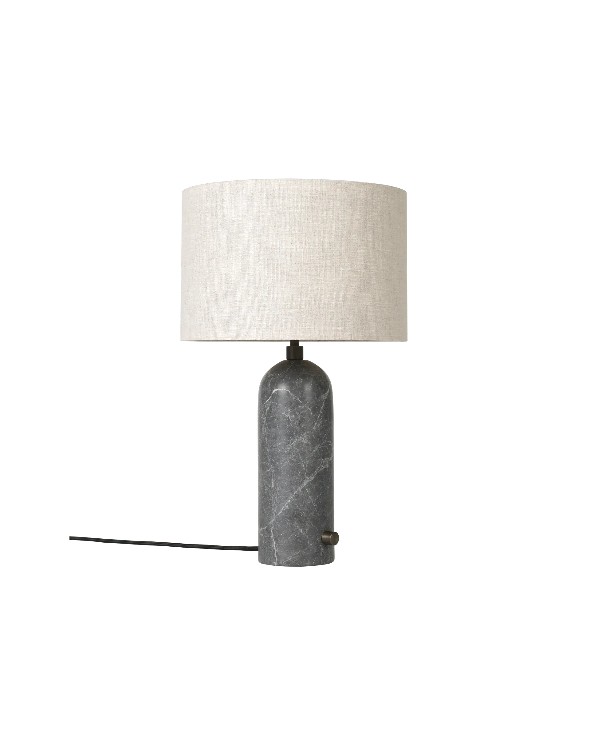 Gravity Table Lamp - Grey Marble and Canvas Shade - Small