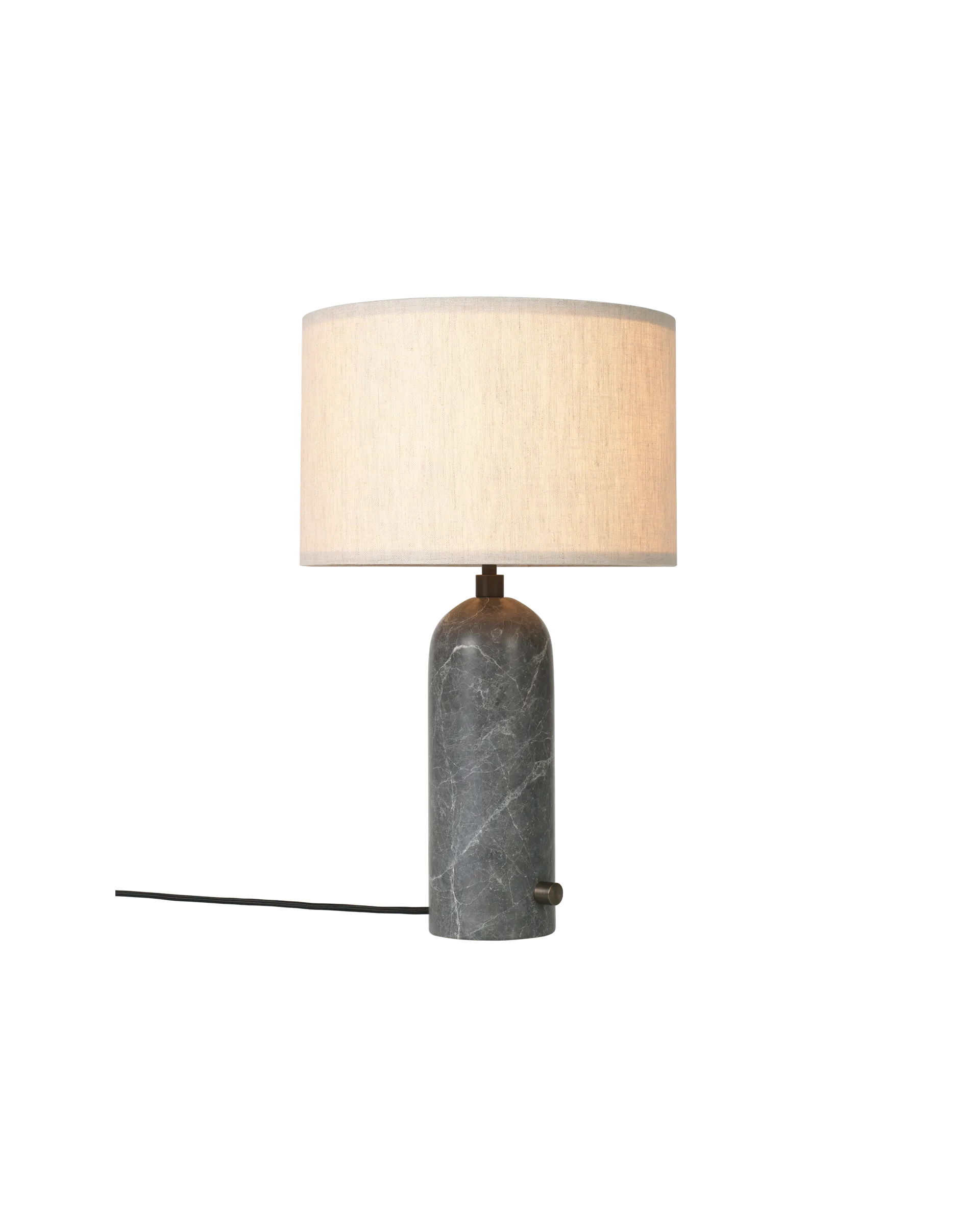 Gravity Table Lamp - Grey Marble and Canvas Shade - Small