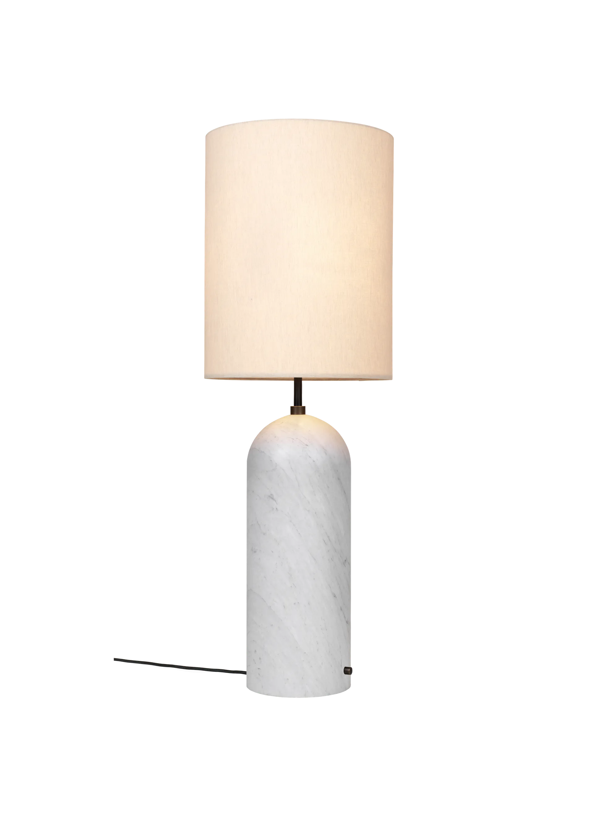 Gravity Floor Lamp - XL - Canvas Shade and White Marble