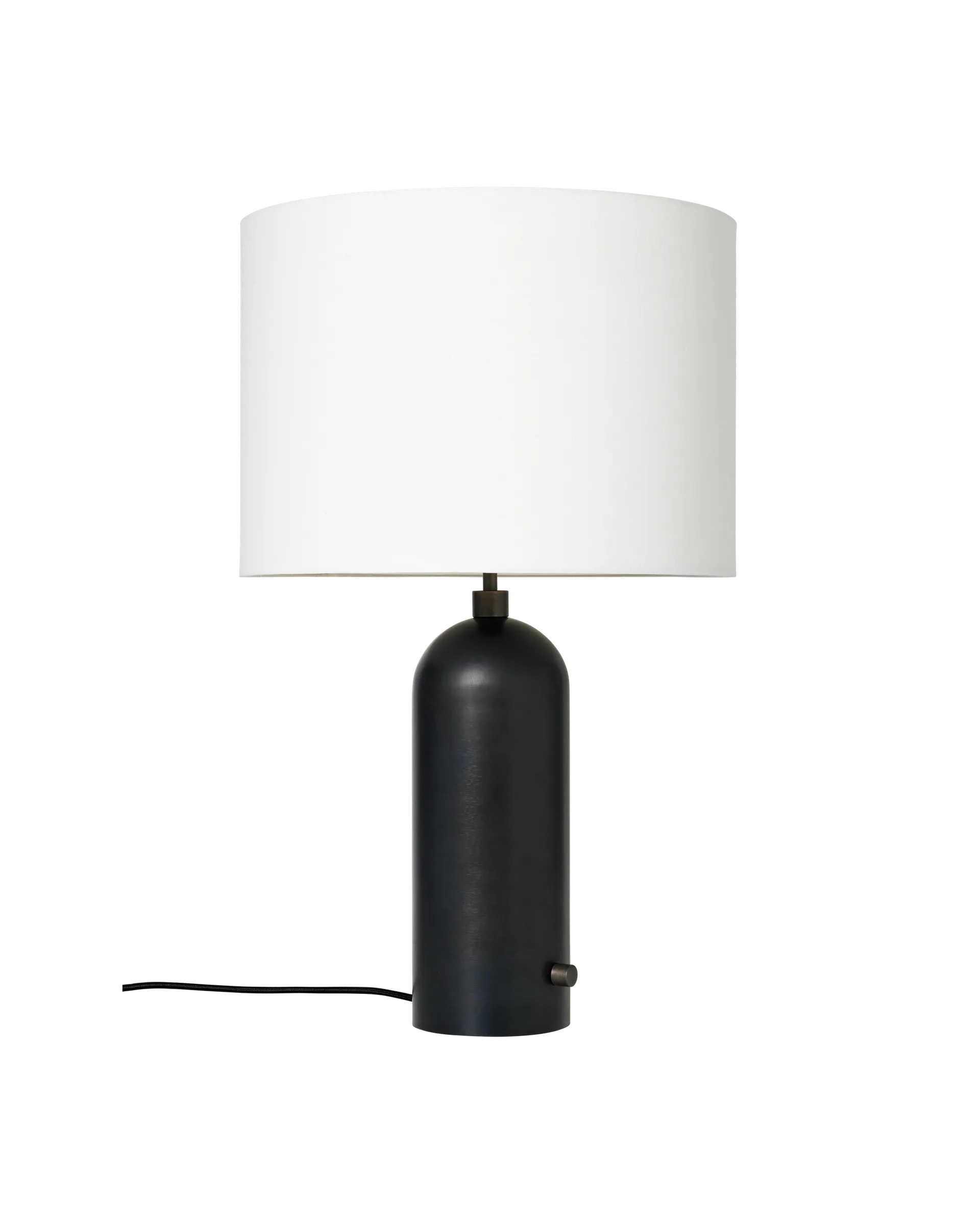 Gravity Table Lamp - Blackened Steel and White Shade - Large
