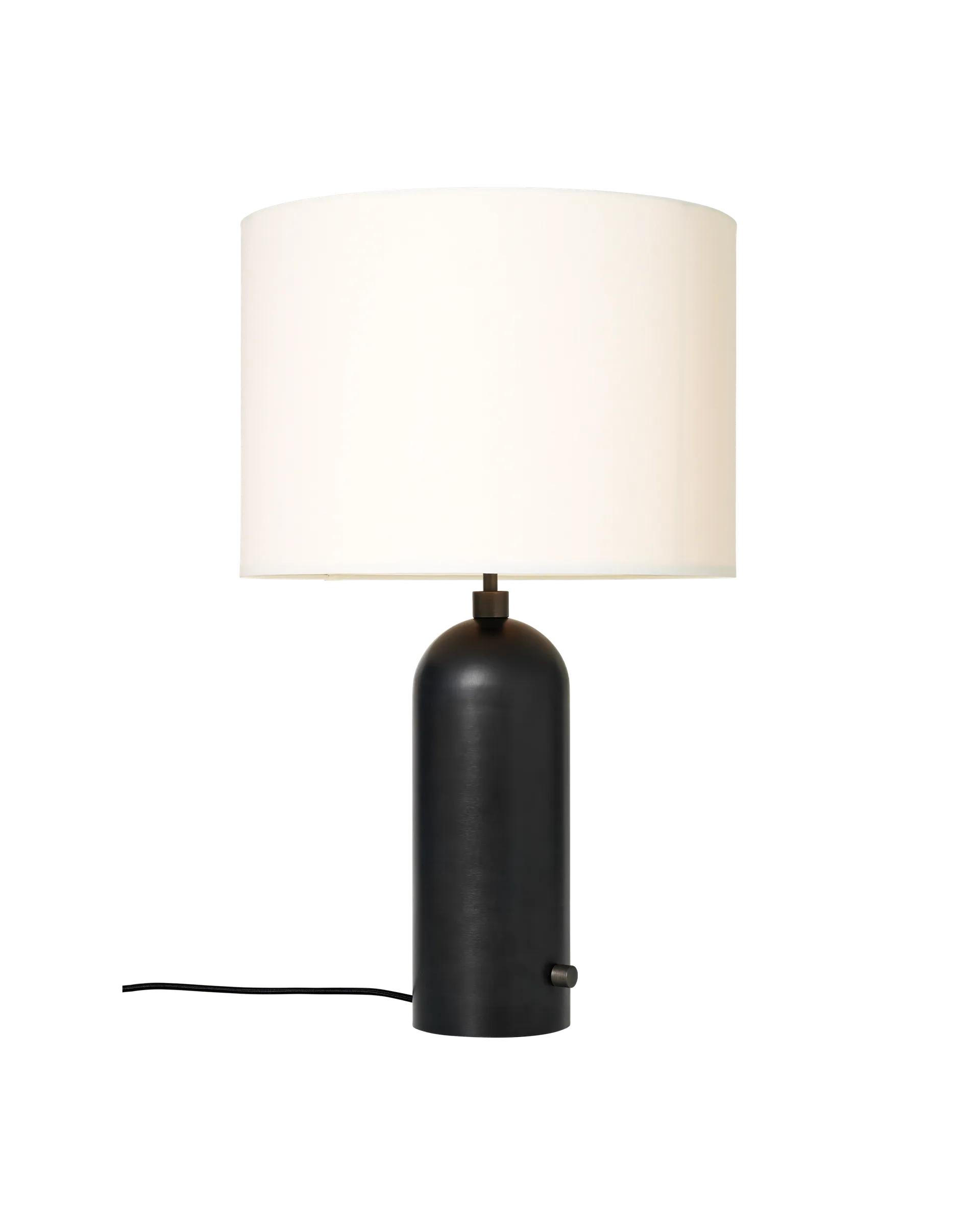 Gravity Table Lamp - Blackened Steel and White Shade - Large
