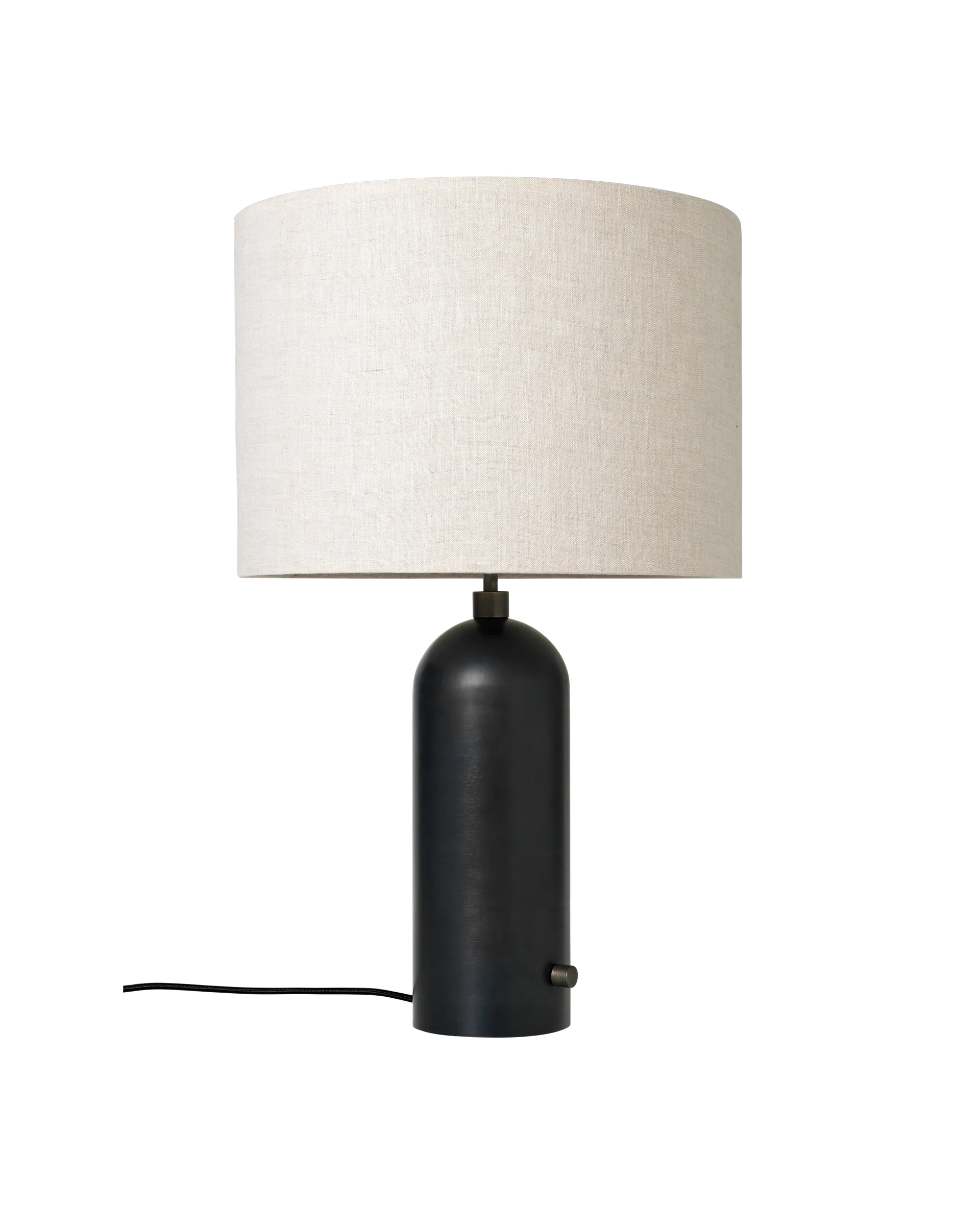 Gravity Table Lamp - Blackened Steel and Canvas Shade - Large