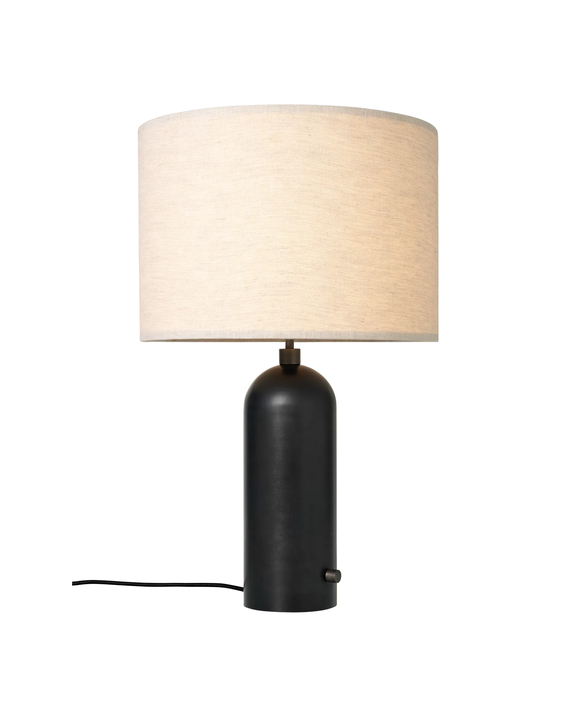Gravity Table Lamp - Blackened Steel and Canvas Shade - Large