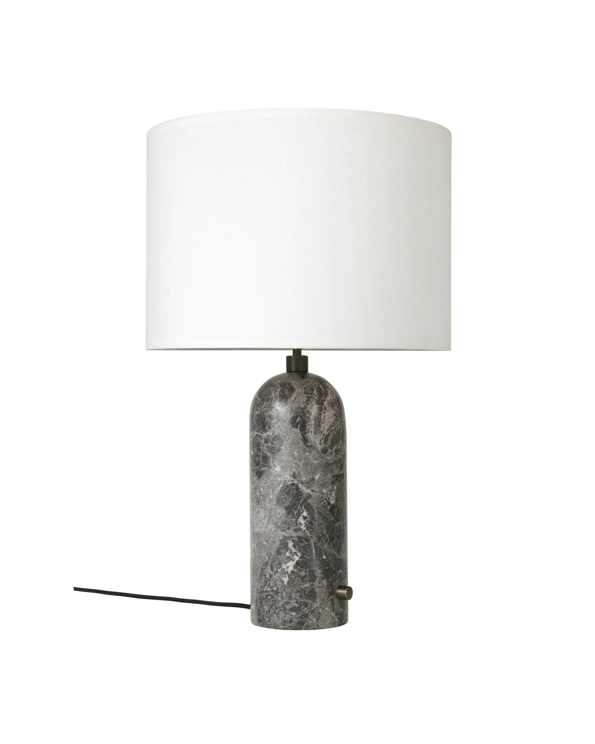 Gravity Table Lamp - Grey Marble and White Shade - Large