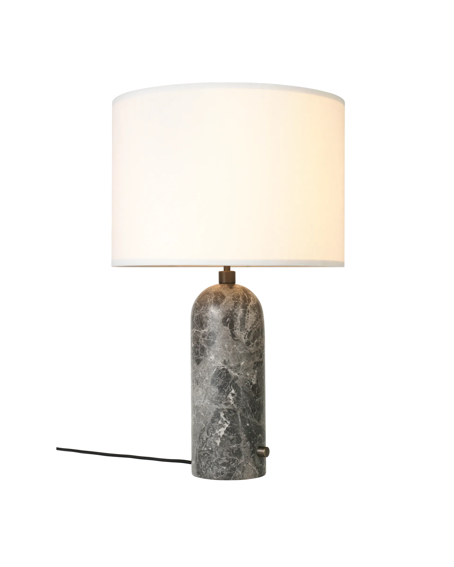 Gravity Table Lamp - Grey Marble and White Shade - Large