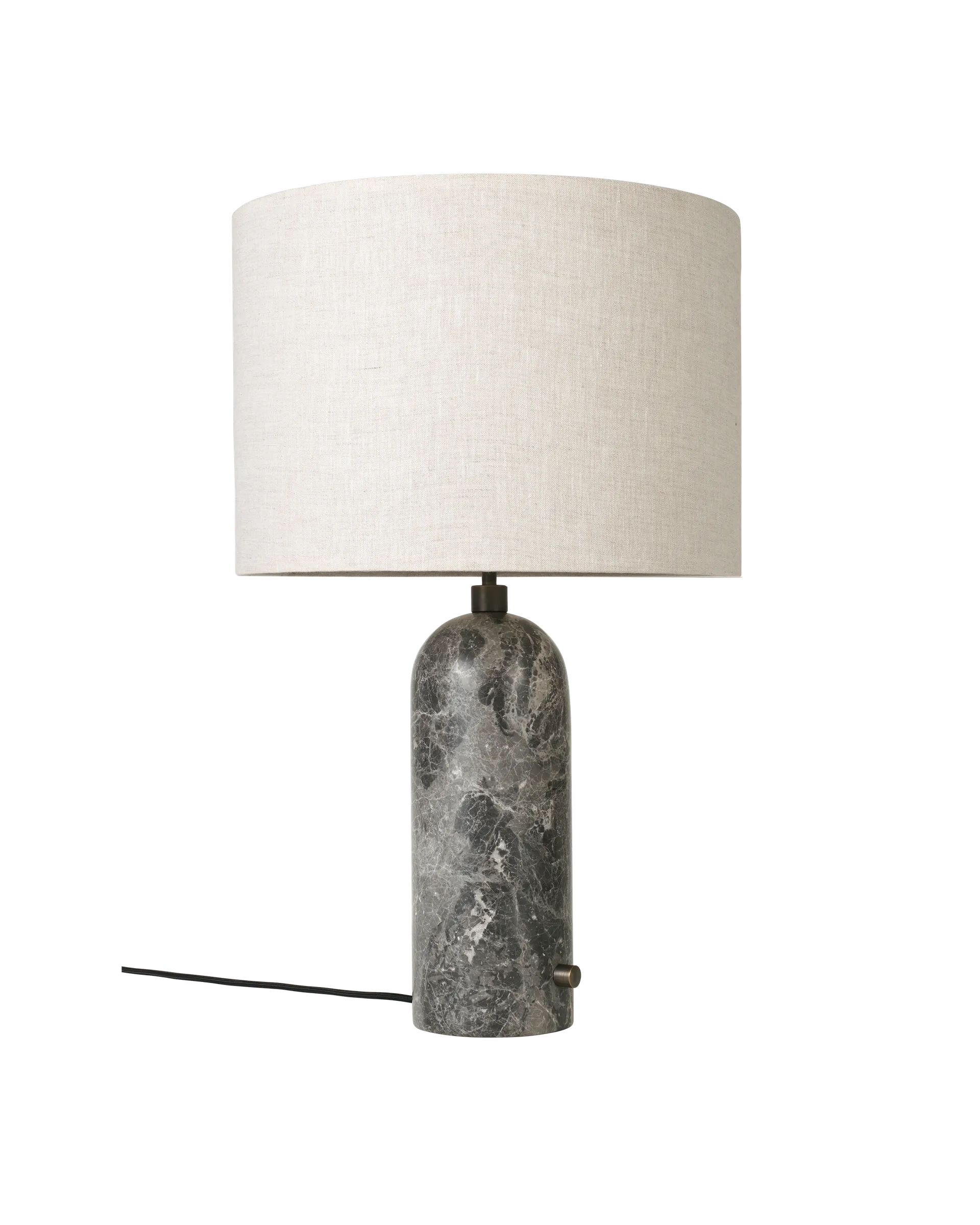 Gravity Table Lamp - Grey Marble and Canvas Shade - Large