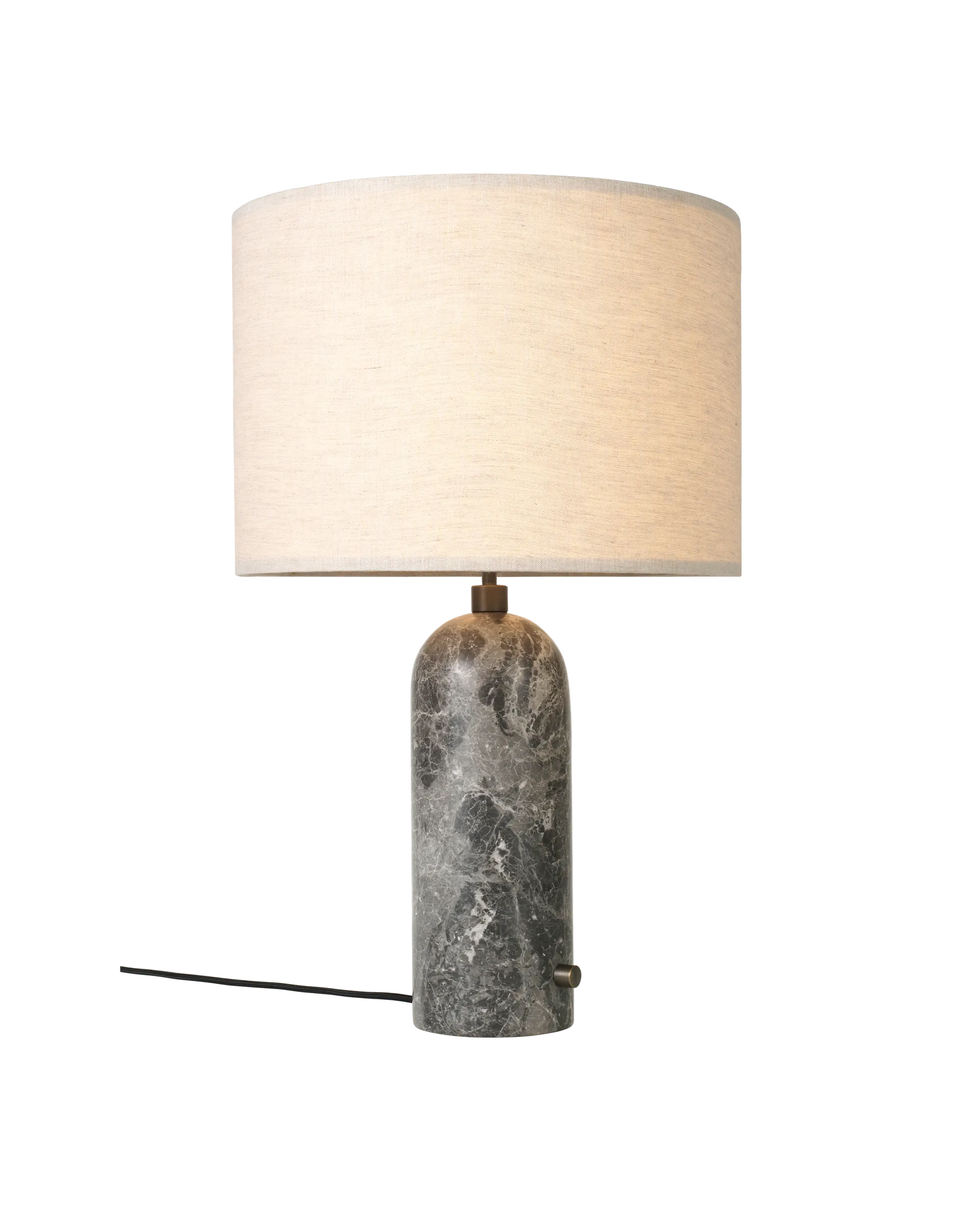 Gravity Table Lamp - Grey Marble and Canvas Shade - Large