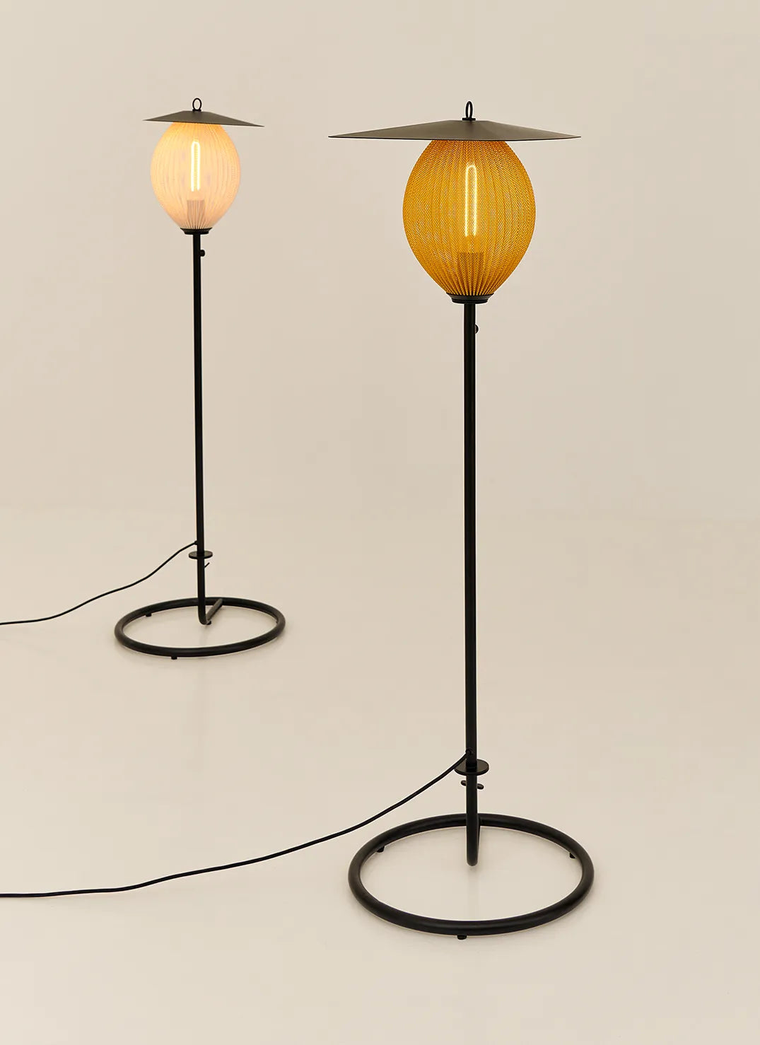 Satellite Outdoor Floor Lamp - Mustard Gold Semi Matte