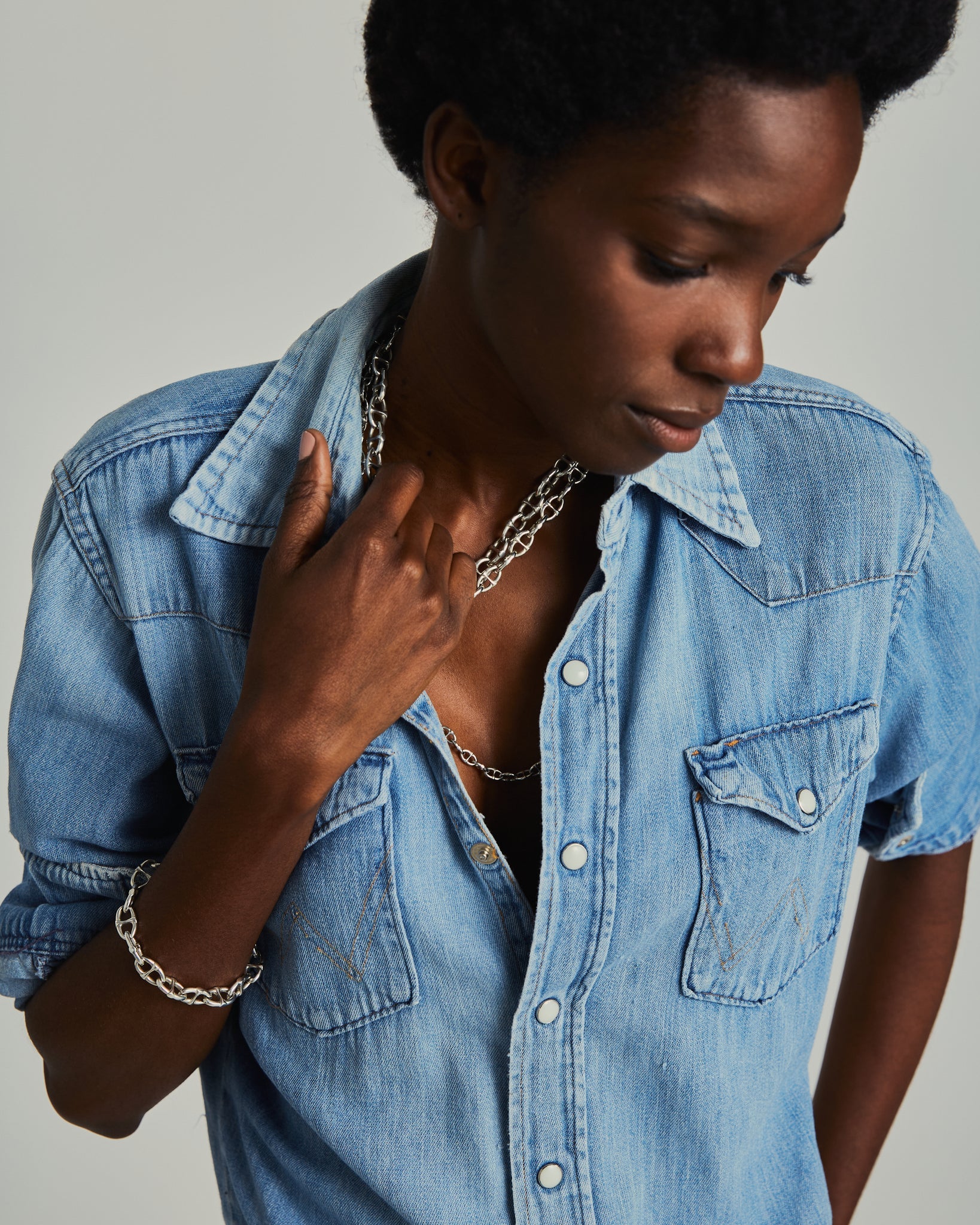 The Extra Large Mariner Link Necklace in Silver